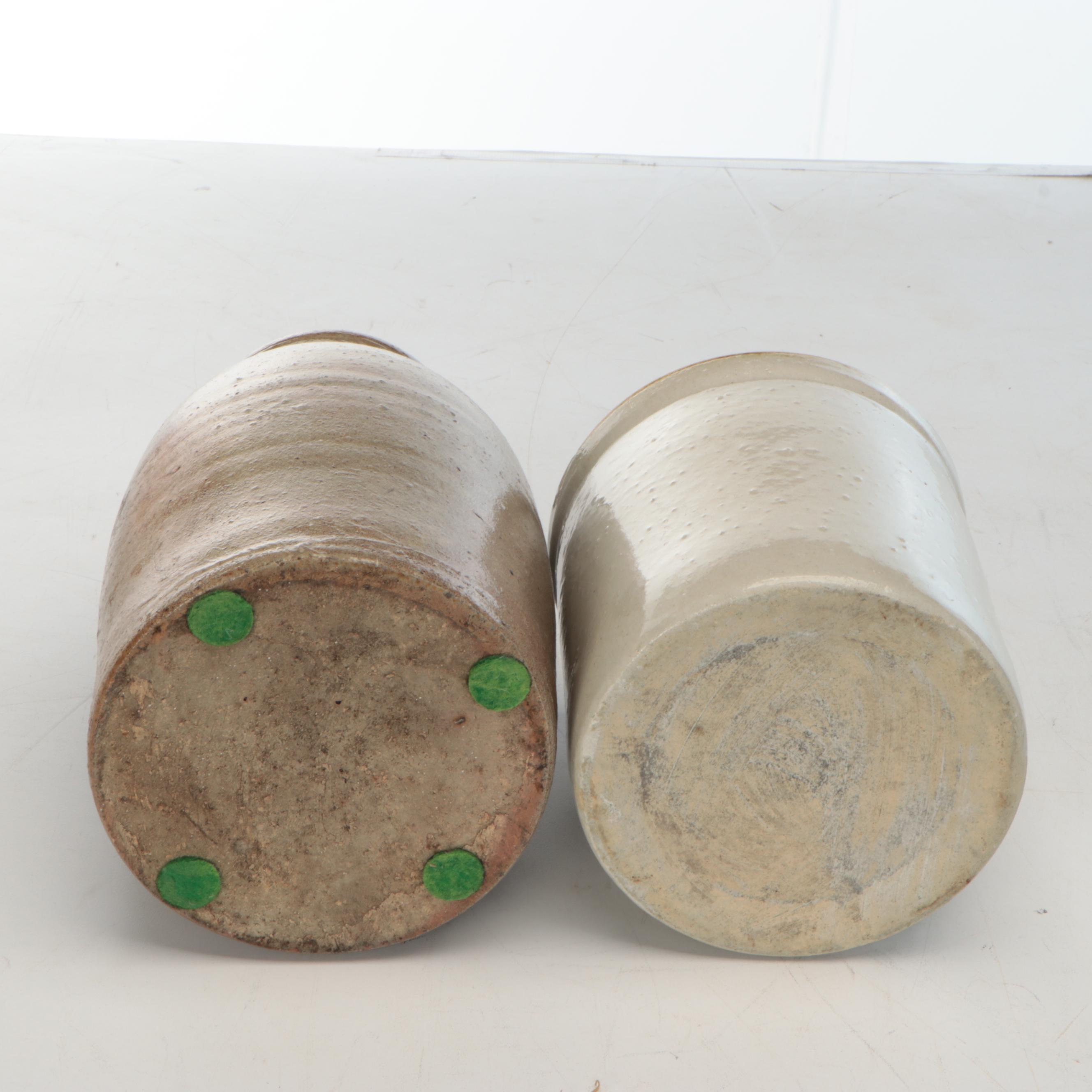 Robinson Ransbottom Pottery Crock with Salt Glazed Stoneware Wax Seal Crocks