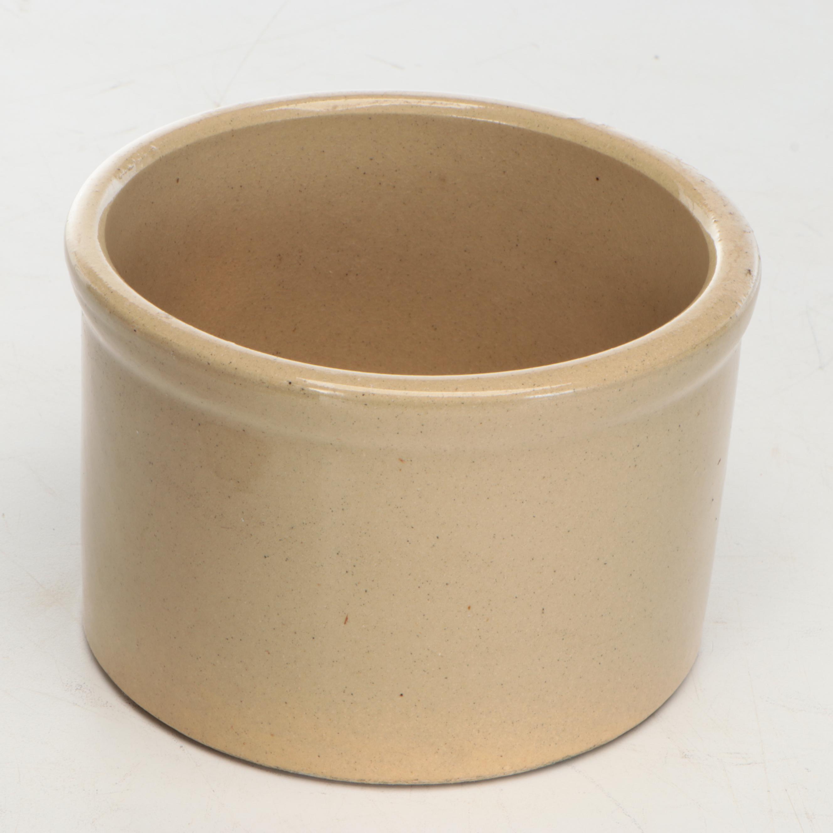 Robinson Ransbottom Pottery Crock with Salt Glazed Stoneware Wax Seal Crocks