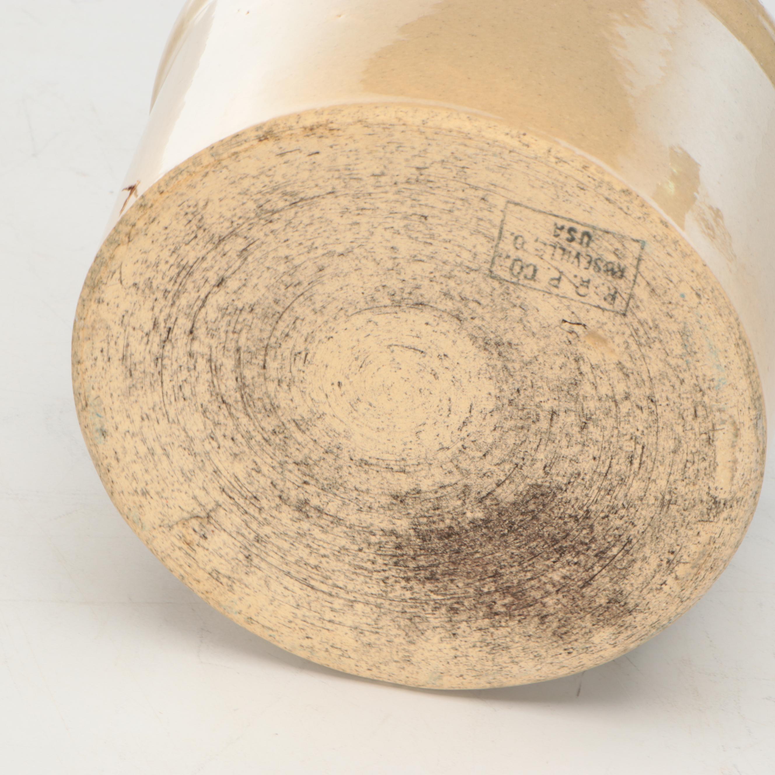 Robinson Ransbottom Pottery Crock with Salt Glazed Stoneware Wax Seal Crocks