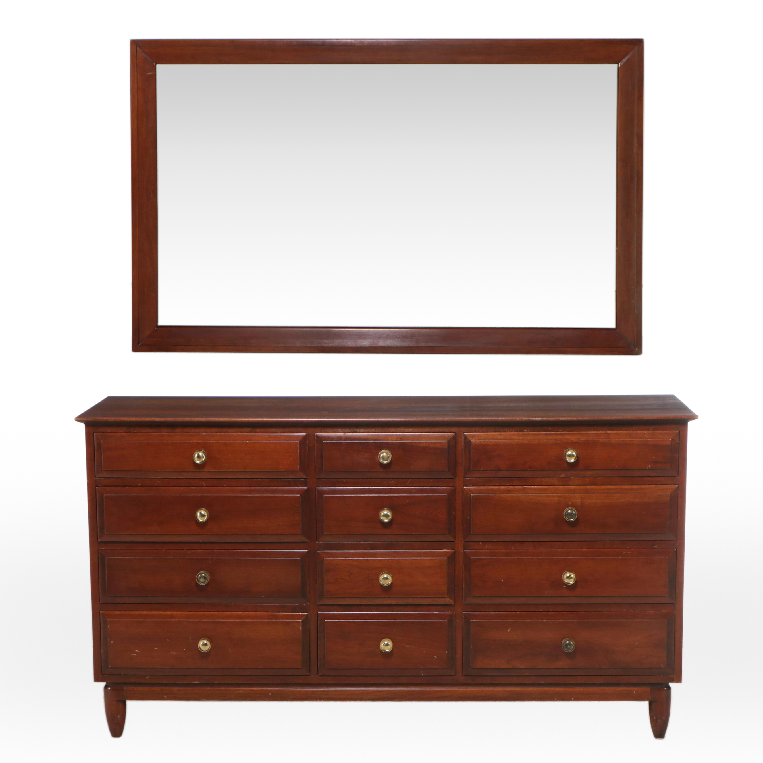 Willett Cherry Dresser and Mirror, Late 20th Century