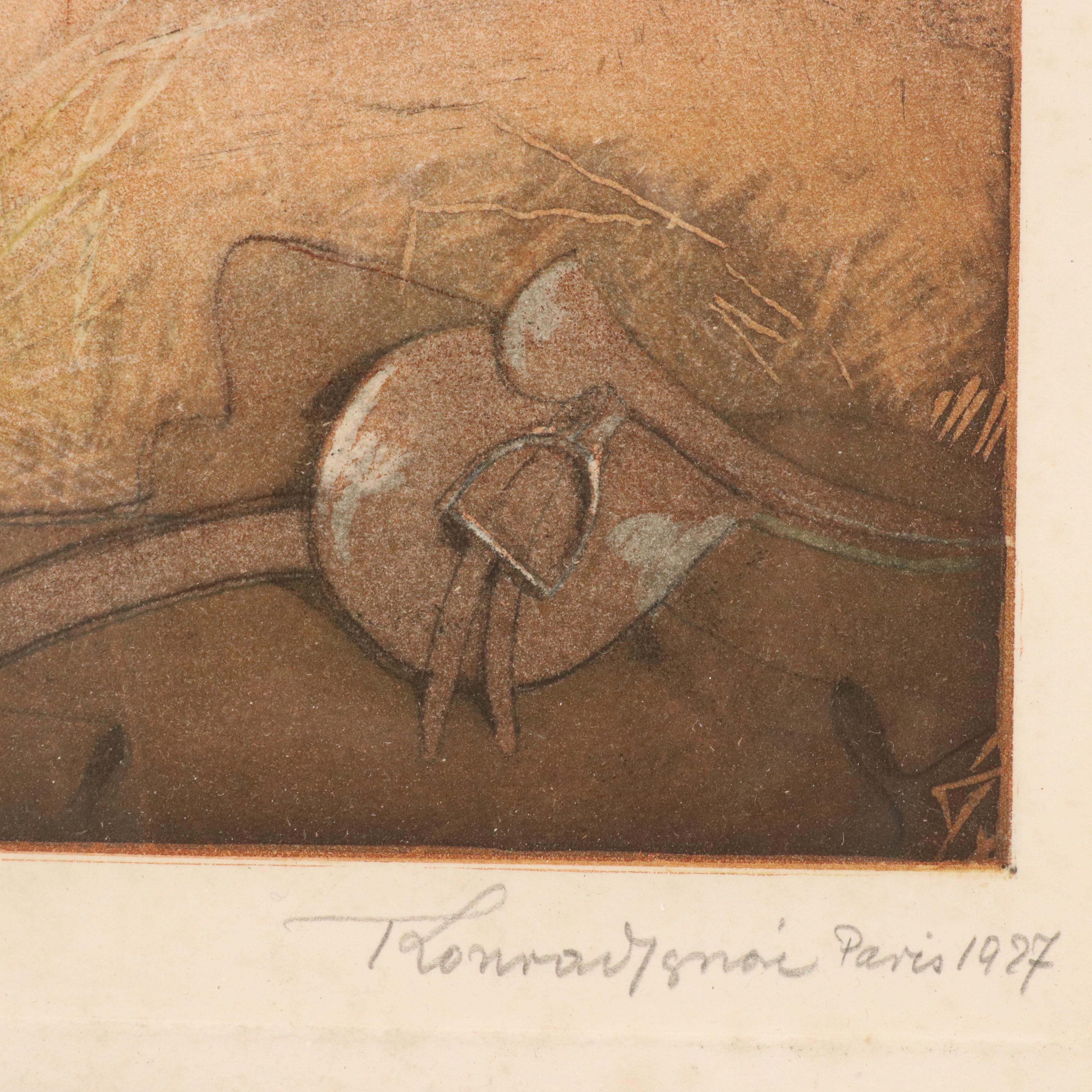 Equine Portrait Etching of Asteroide, 1977