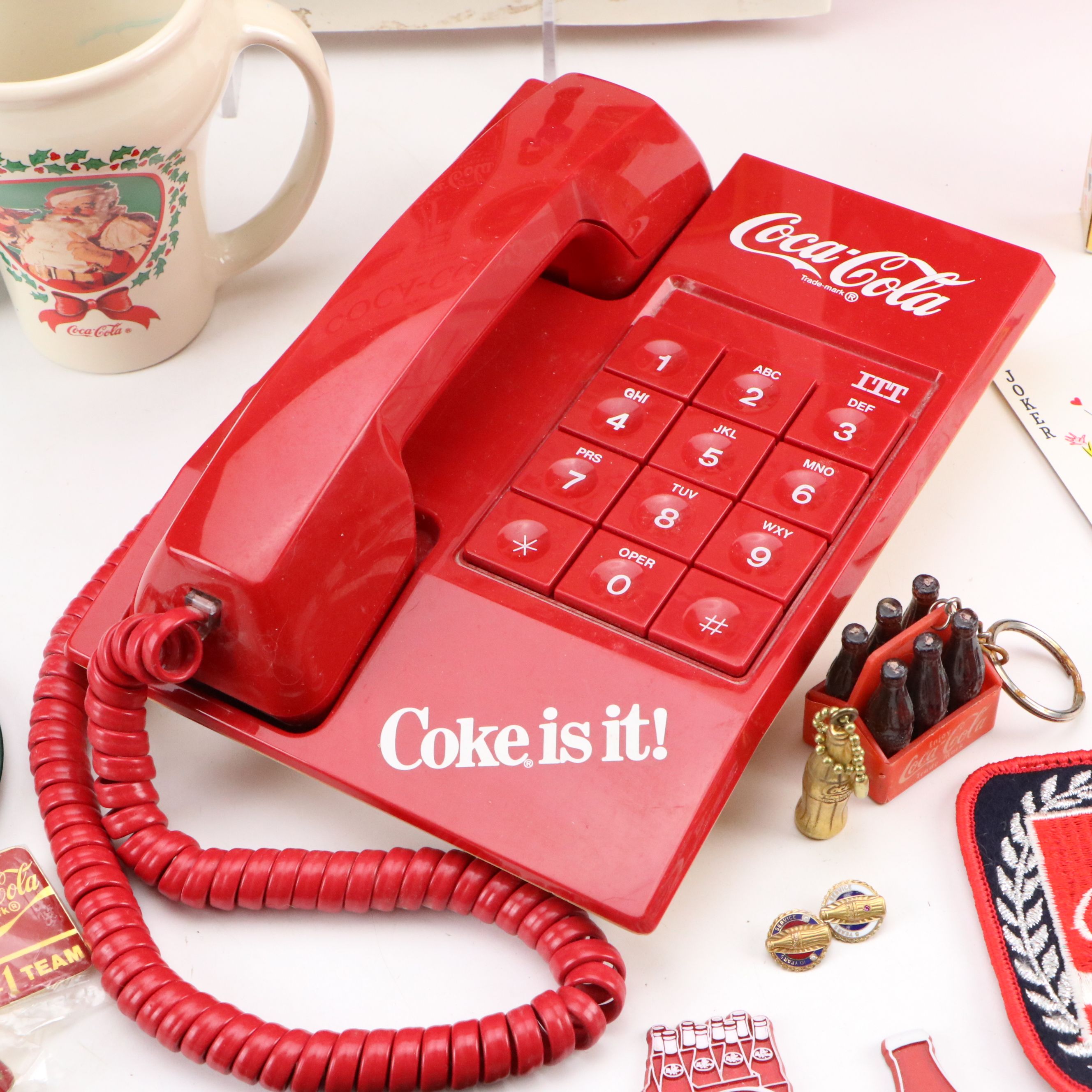 Coca-Cola Advertising Telephone, Book, Seat Cushion and More Memorabilia