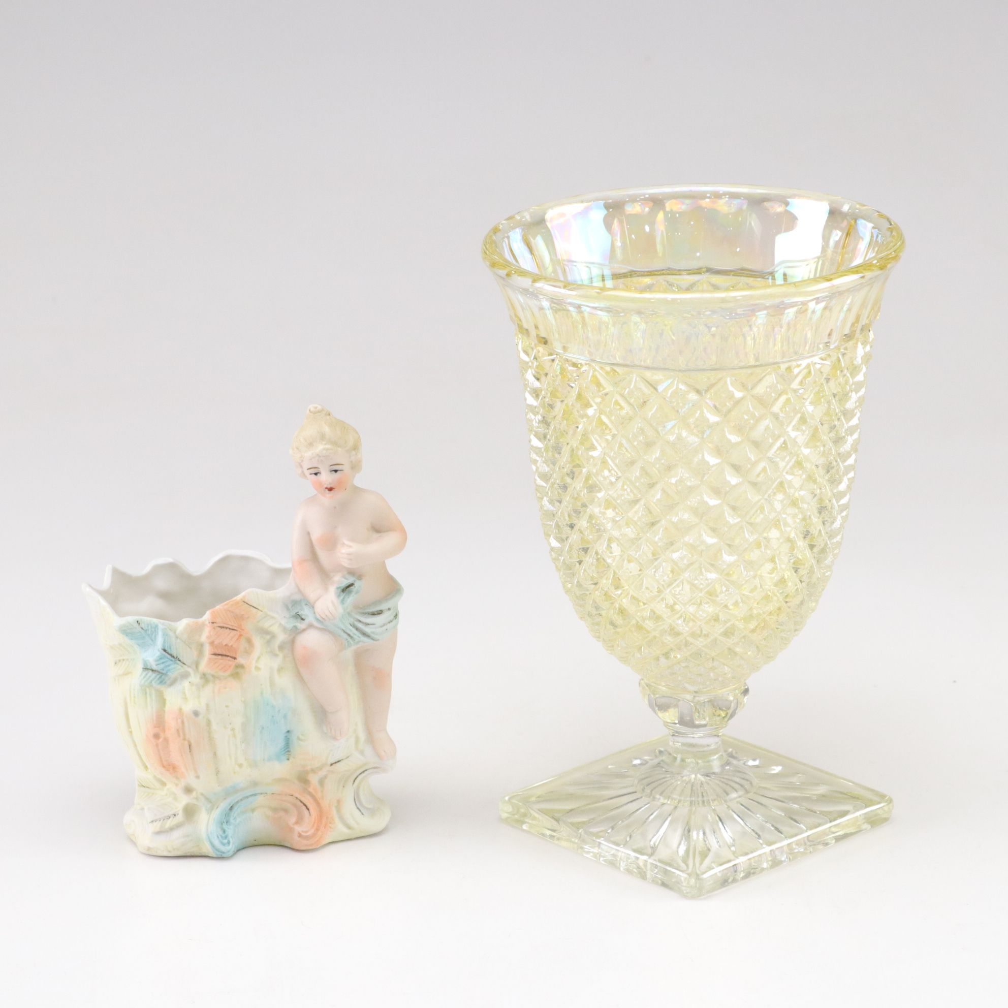 Satin Glass Vase with Decorative Bowls & More