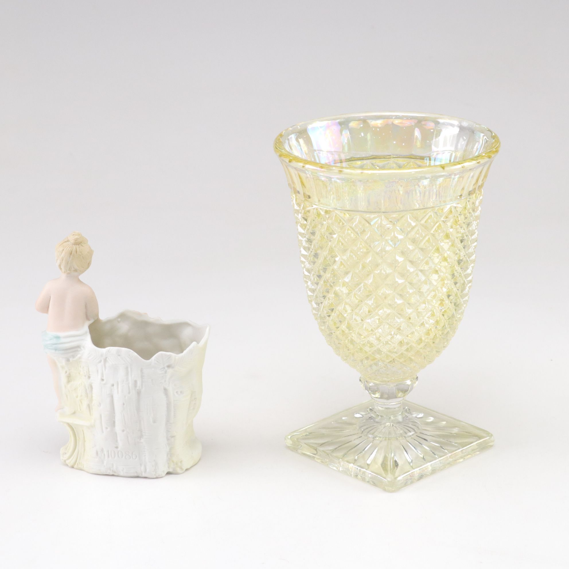 Satin Glass Vase with Decorative Bowls & More