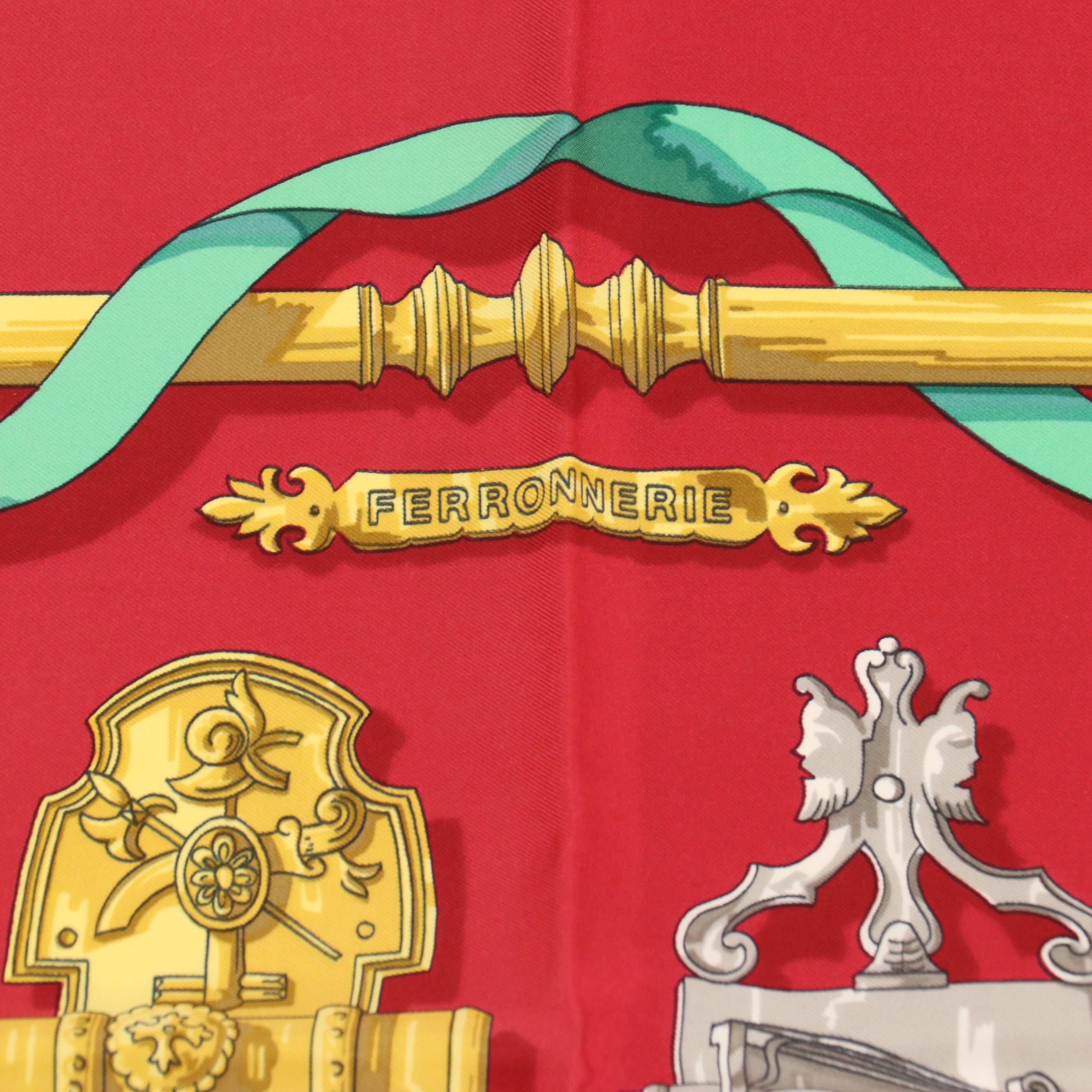 Hermès "Ferronnerie" Scarf 90 in Silk Twill