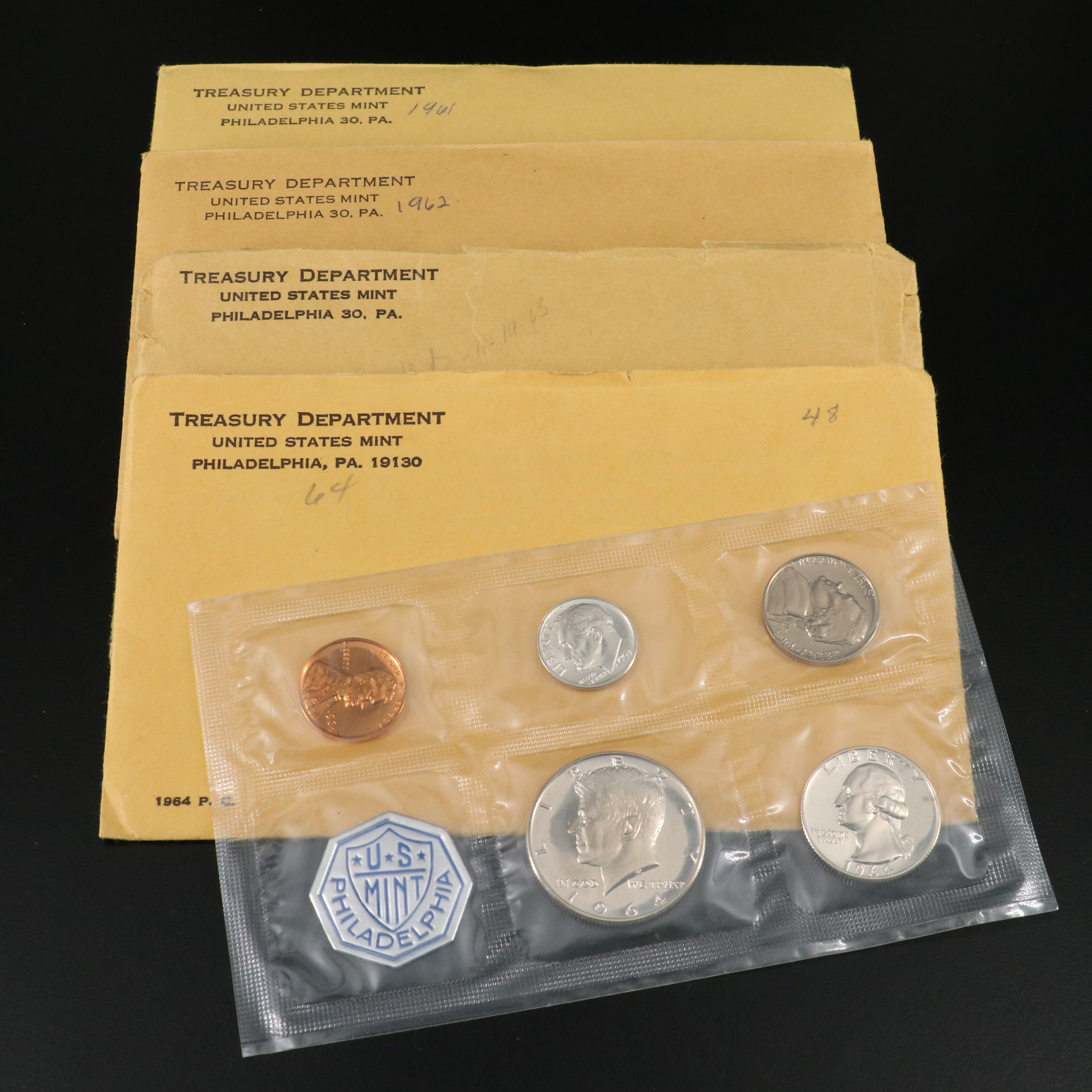 Collection of Four Different Classic Silver U.S. Proof Sets 1961-1964