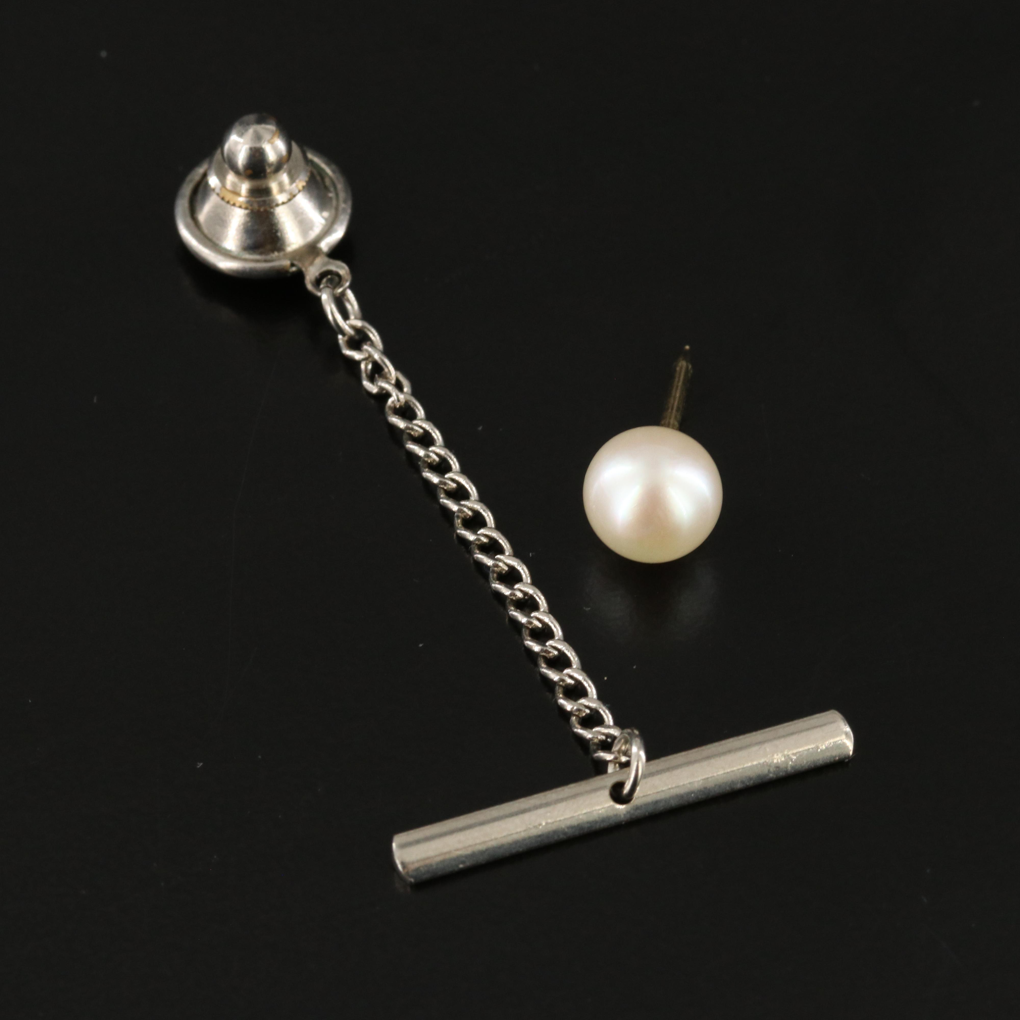 14K Pearl Tie Tack