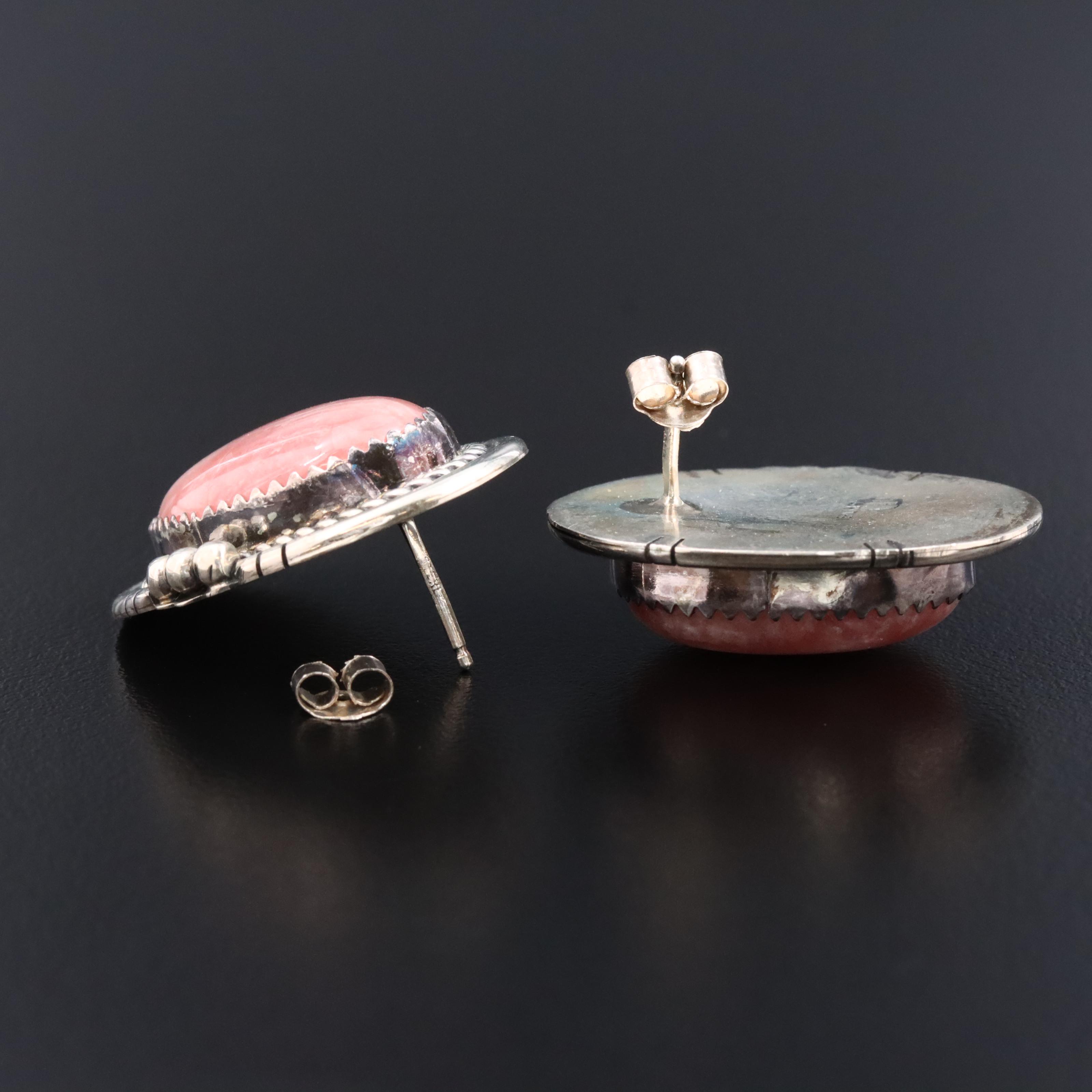 Southwestern Sterling Rhodochrosite Earrings
