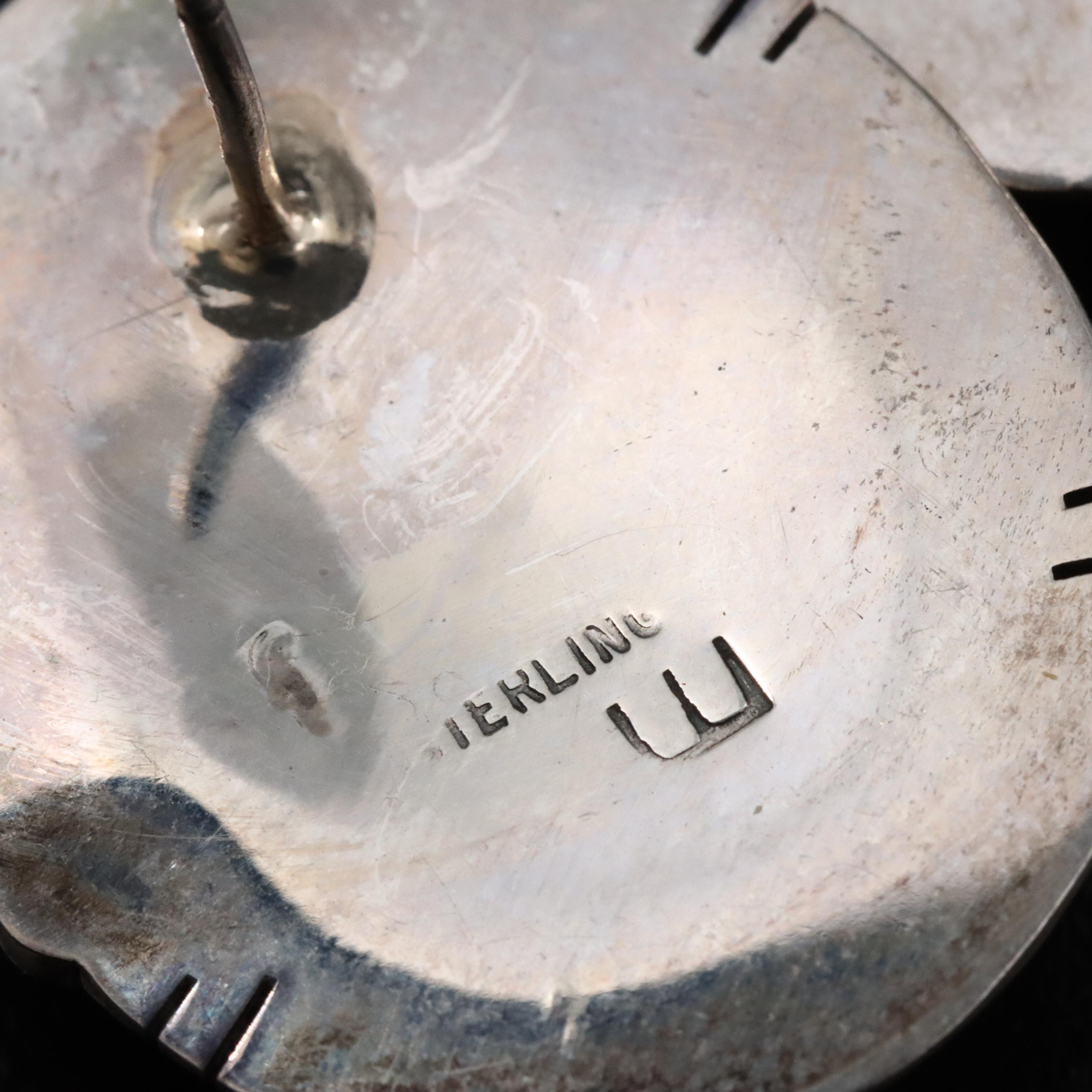 Southwestern Sterling Rhodochrosite Earrings