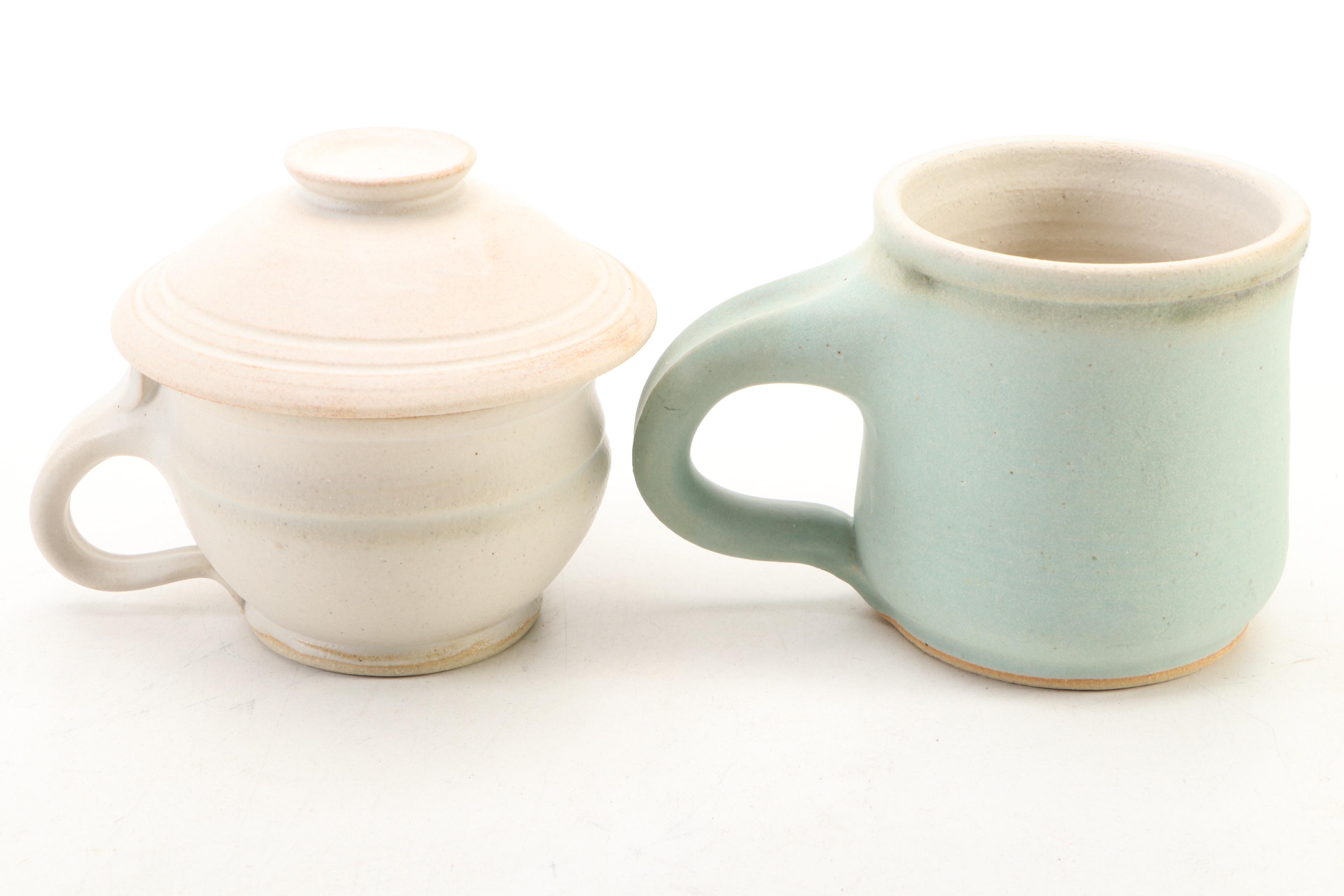 Dick Overman Stoneware Cups and Saucers