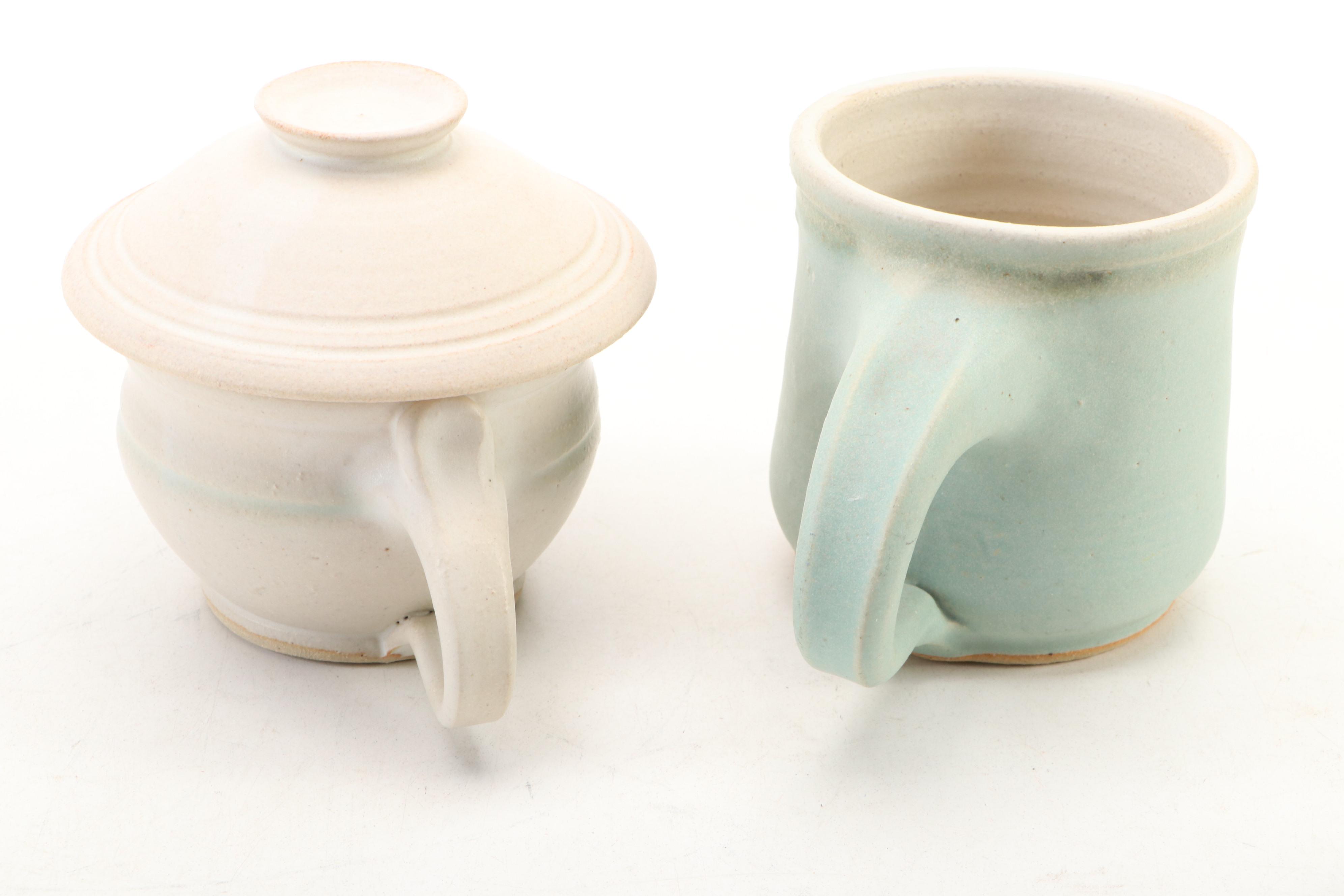 Dick Overman Stoneware Cups and Saucers
