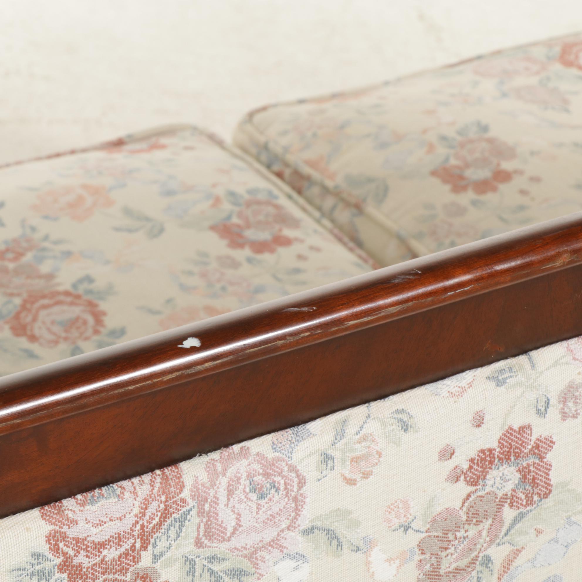 Duncan Phyfe Style Mahogany Framed Sofa