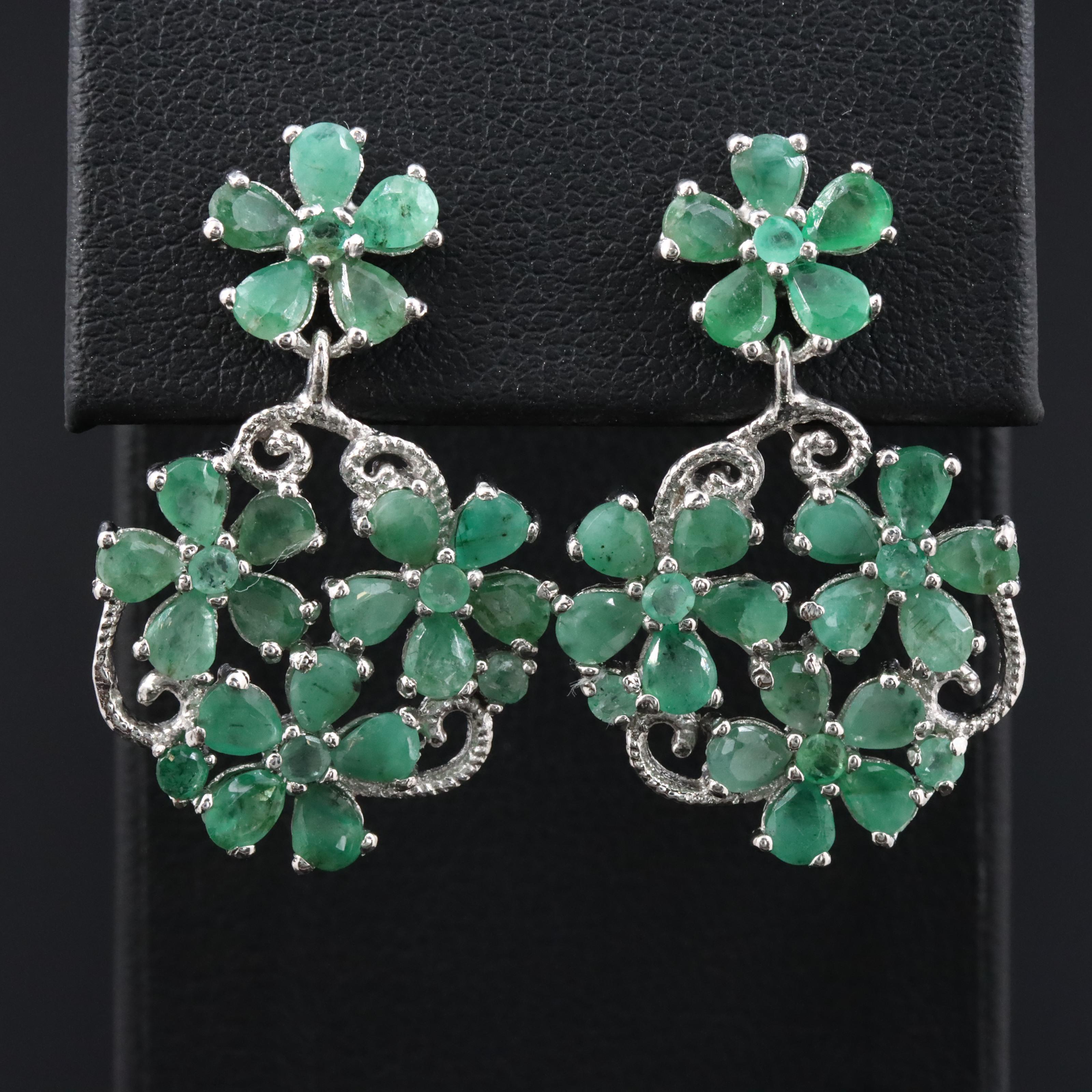 Sterling Emerald Earrings