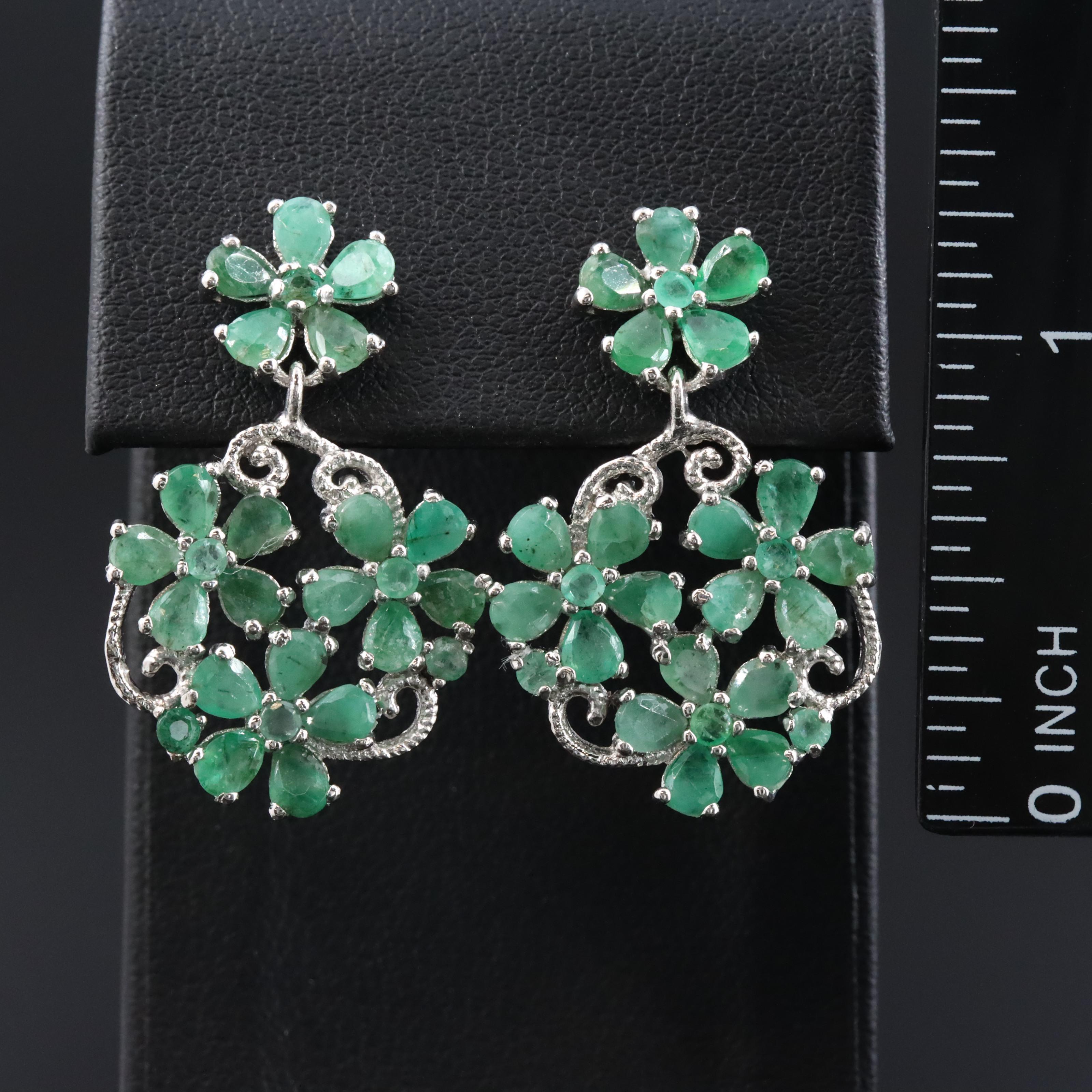 Sterling Emerald Earrings