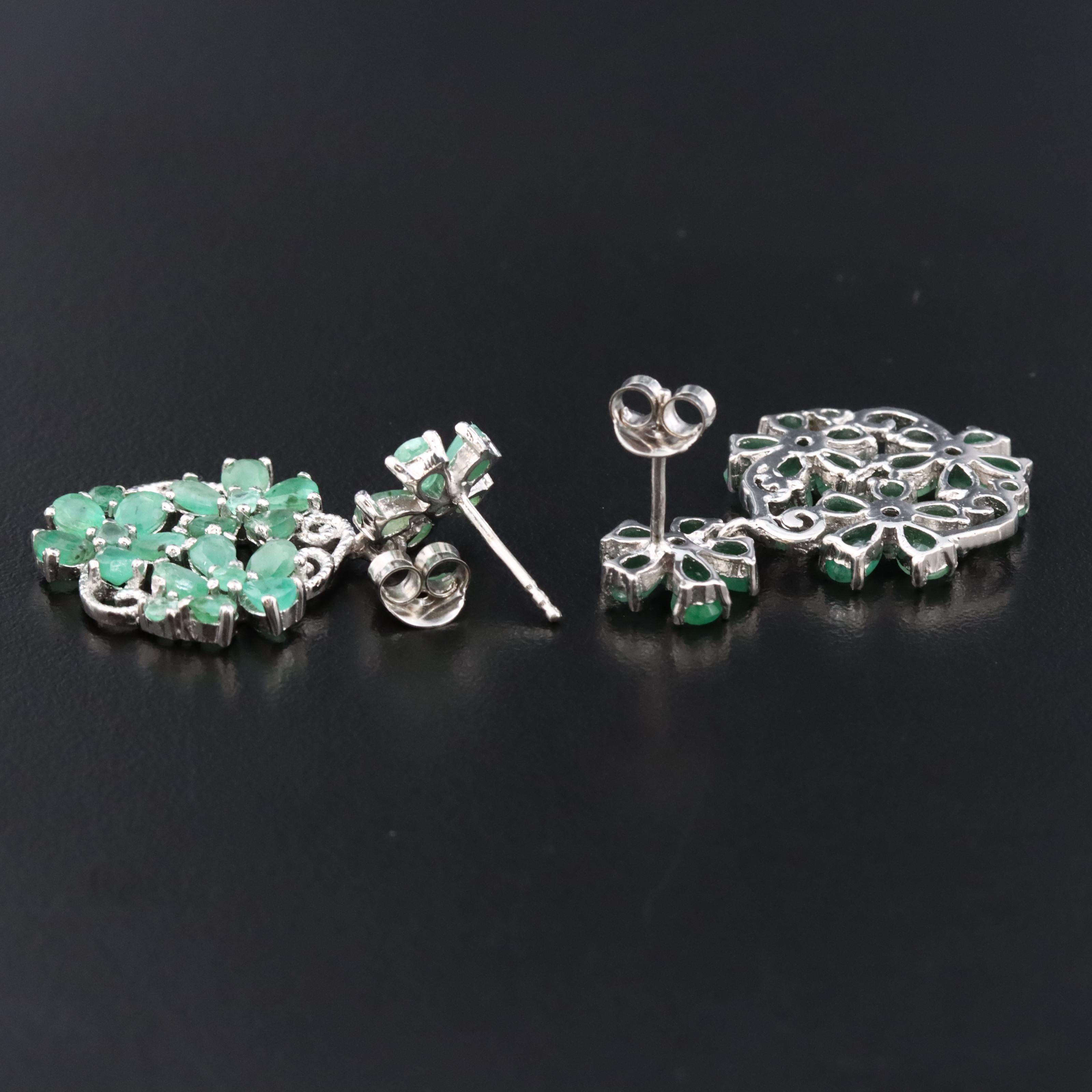 Sterling Emerald Earrings