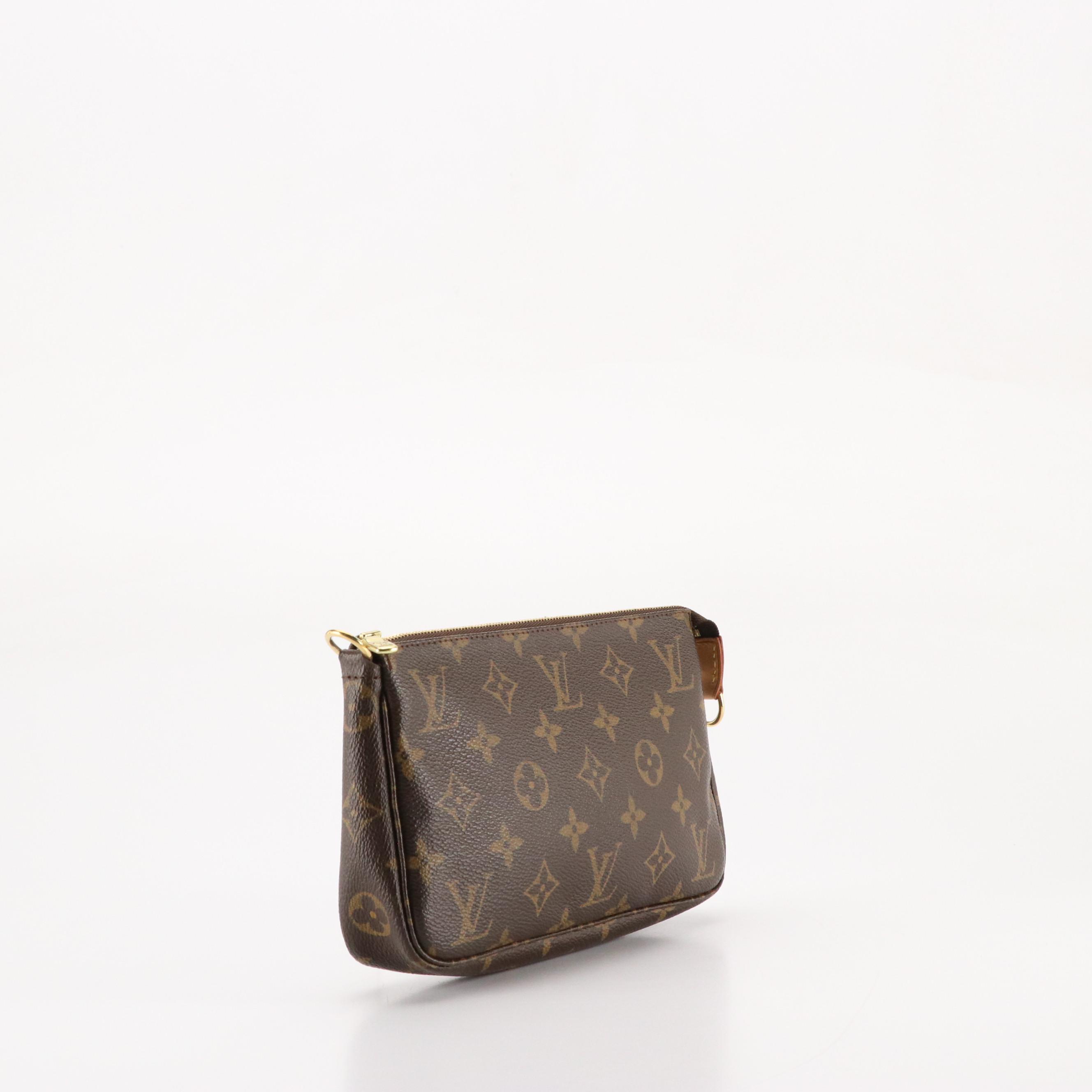 Louis Vuitton Crossbody Zip Pochette in Monogram Canvas and Vachetta Leather