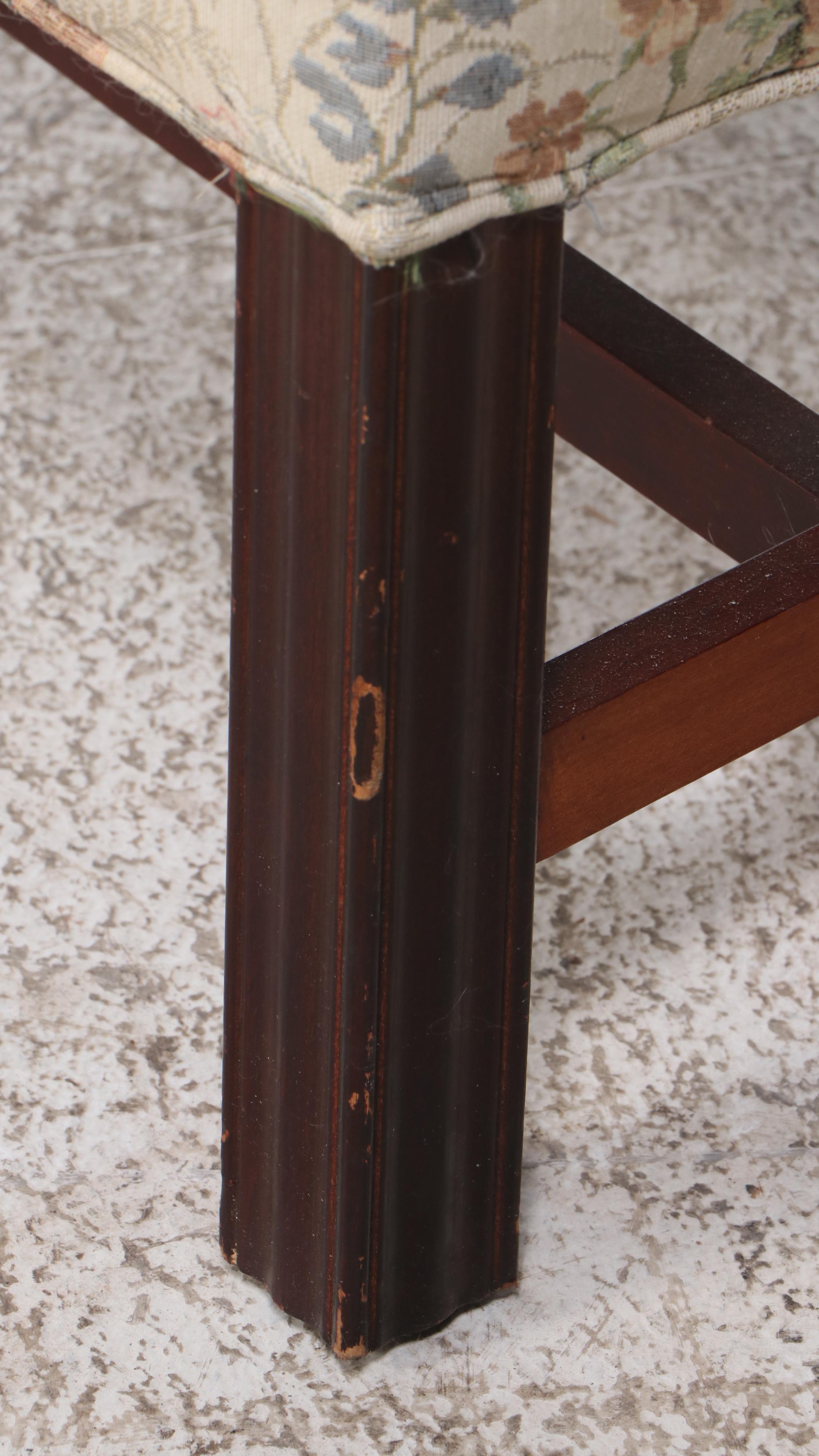 Pair of Wild Flower Upholstered Wingback Armchairs