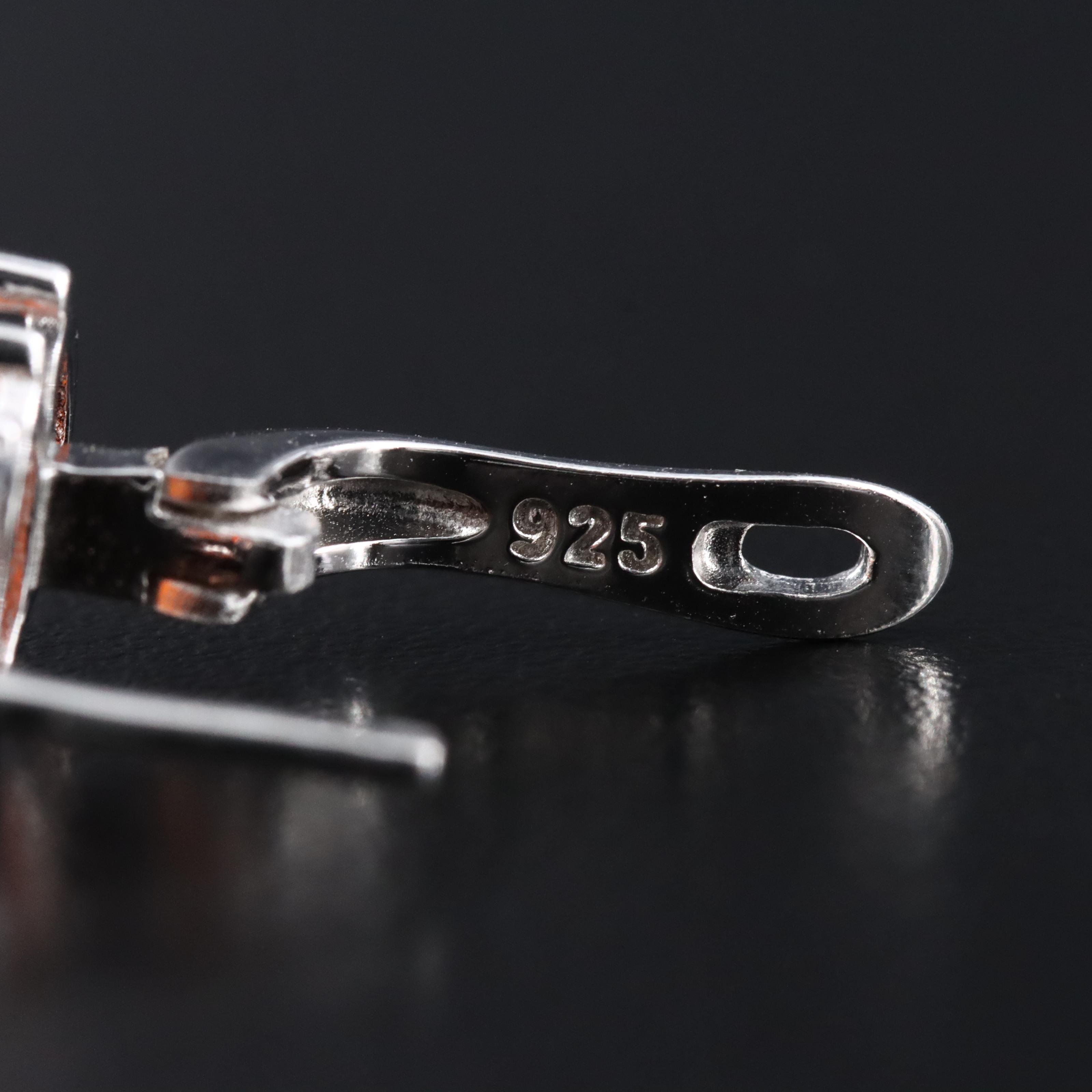 Sterling Fire Opal Earrings