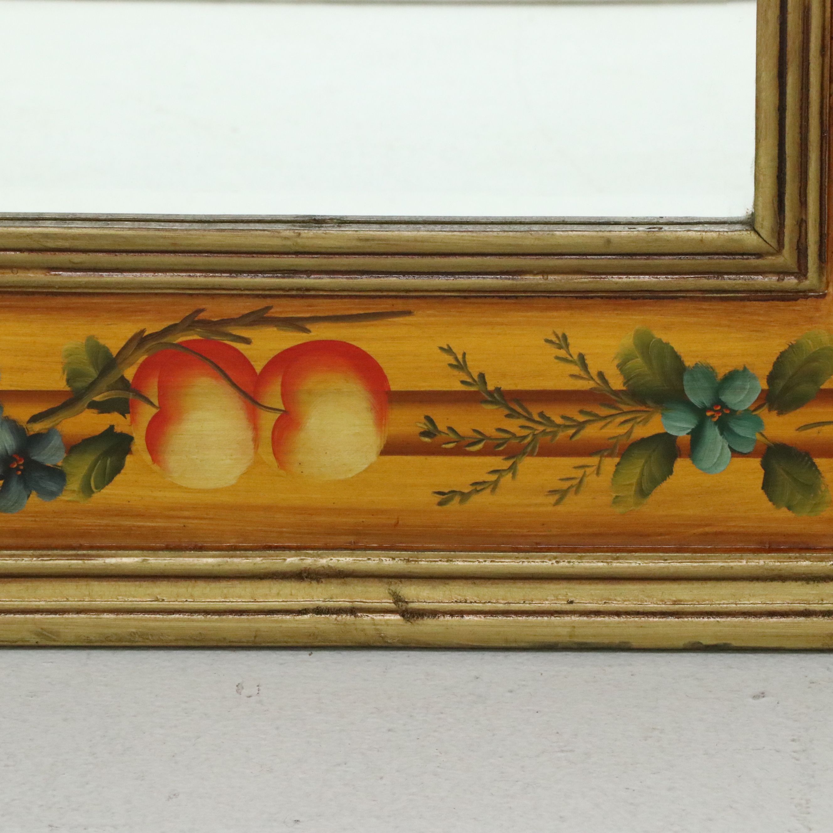 Tuscan Style Hand-Painted Fruit Motif Framed Wall Mirror