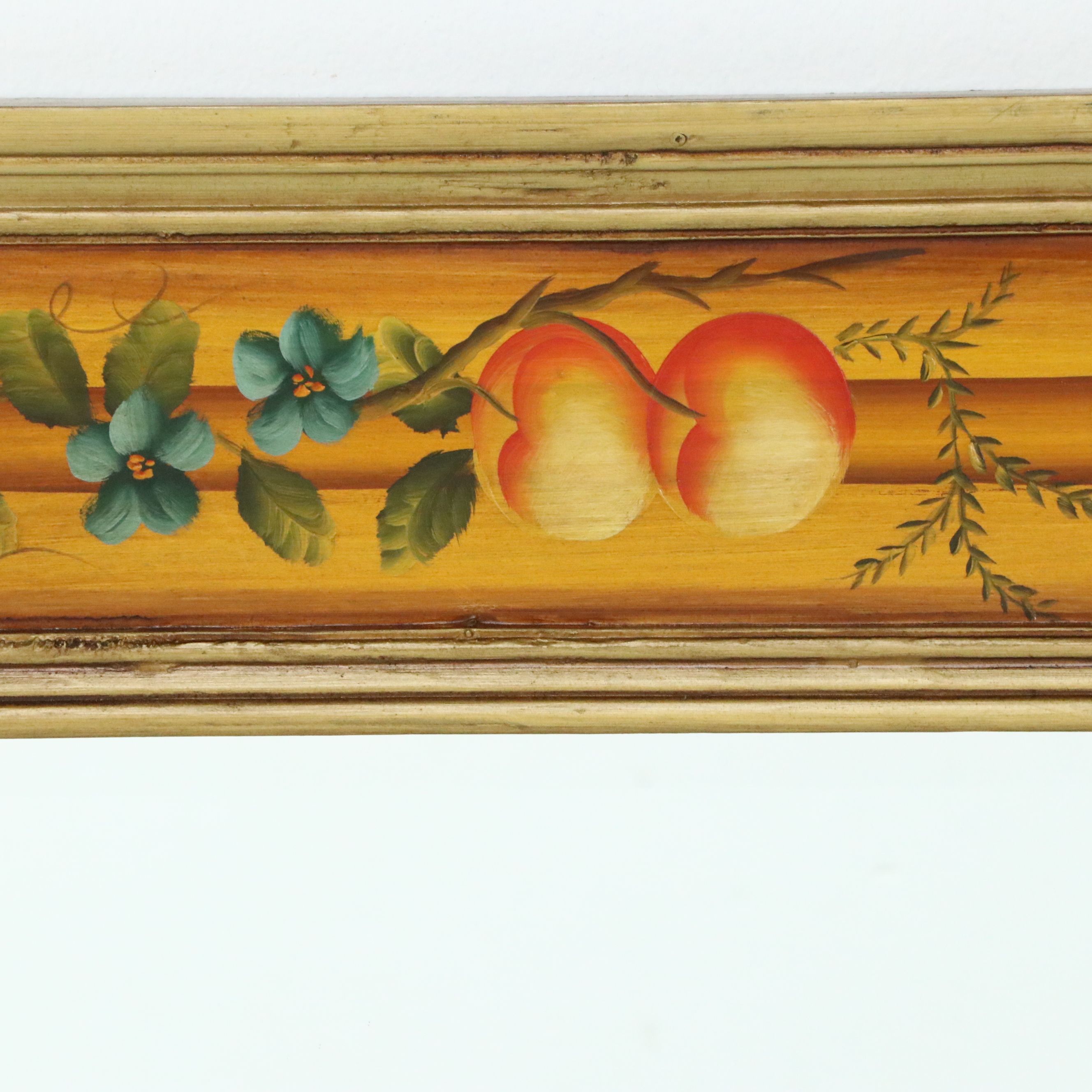 Tuscan Style Hand-Painted Fruit Motif Framed Wall Mirror