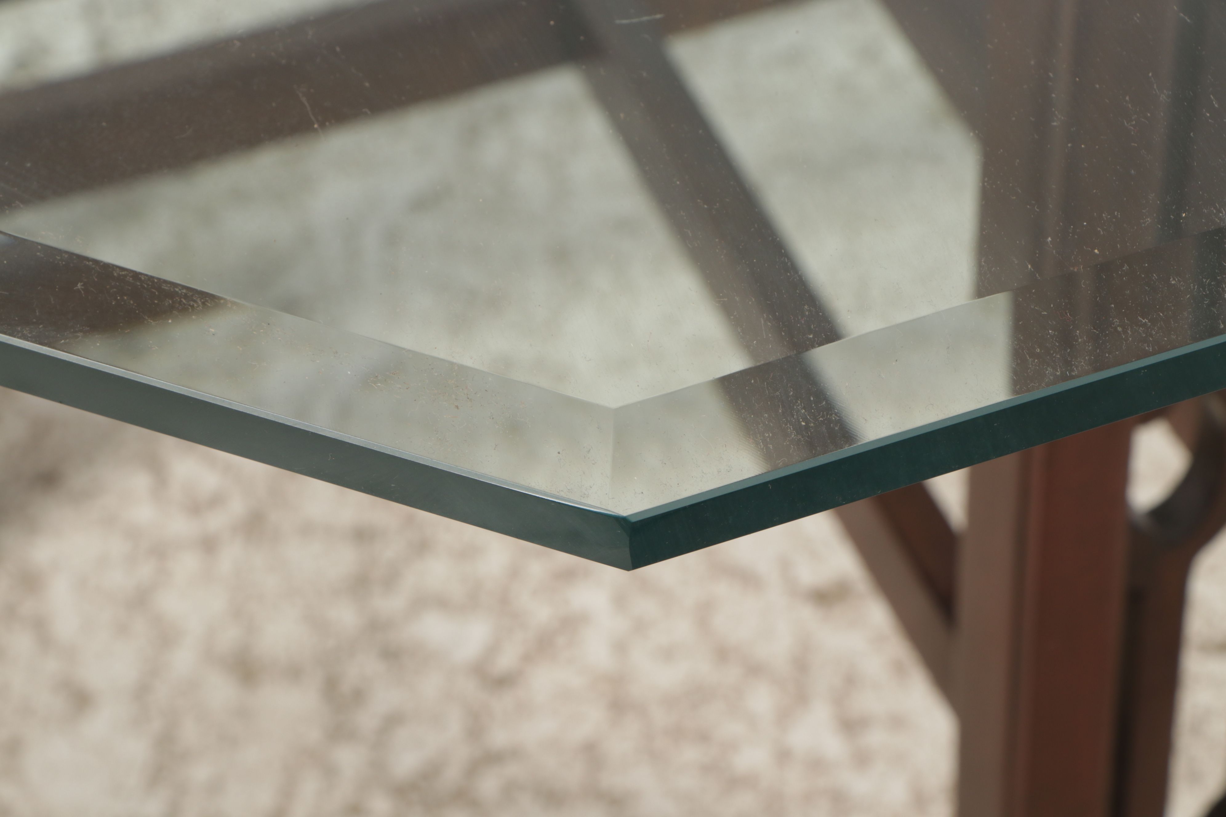 Thomasville Chinese Style Mahogany Dining Table with Glass Top