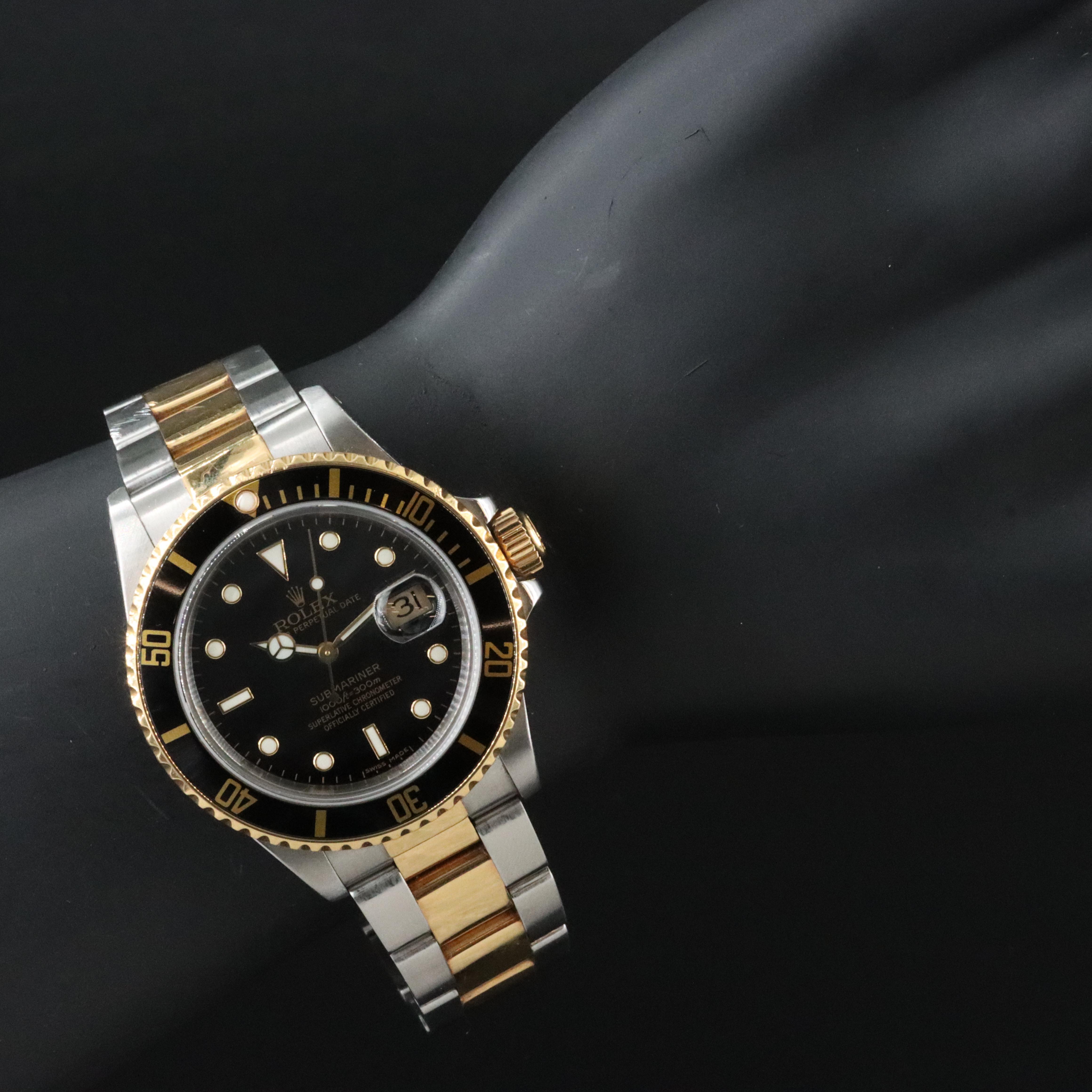 Rolex Submariner Date 16803 18K & Steel Automatic Watch c.1987