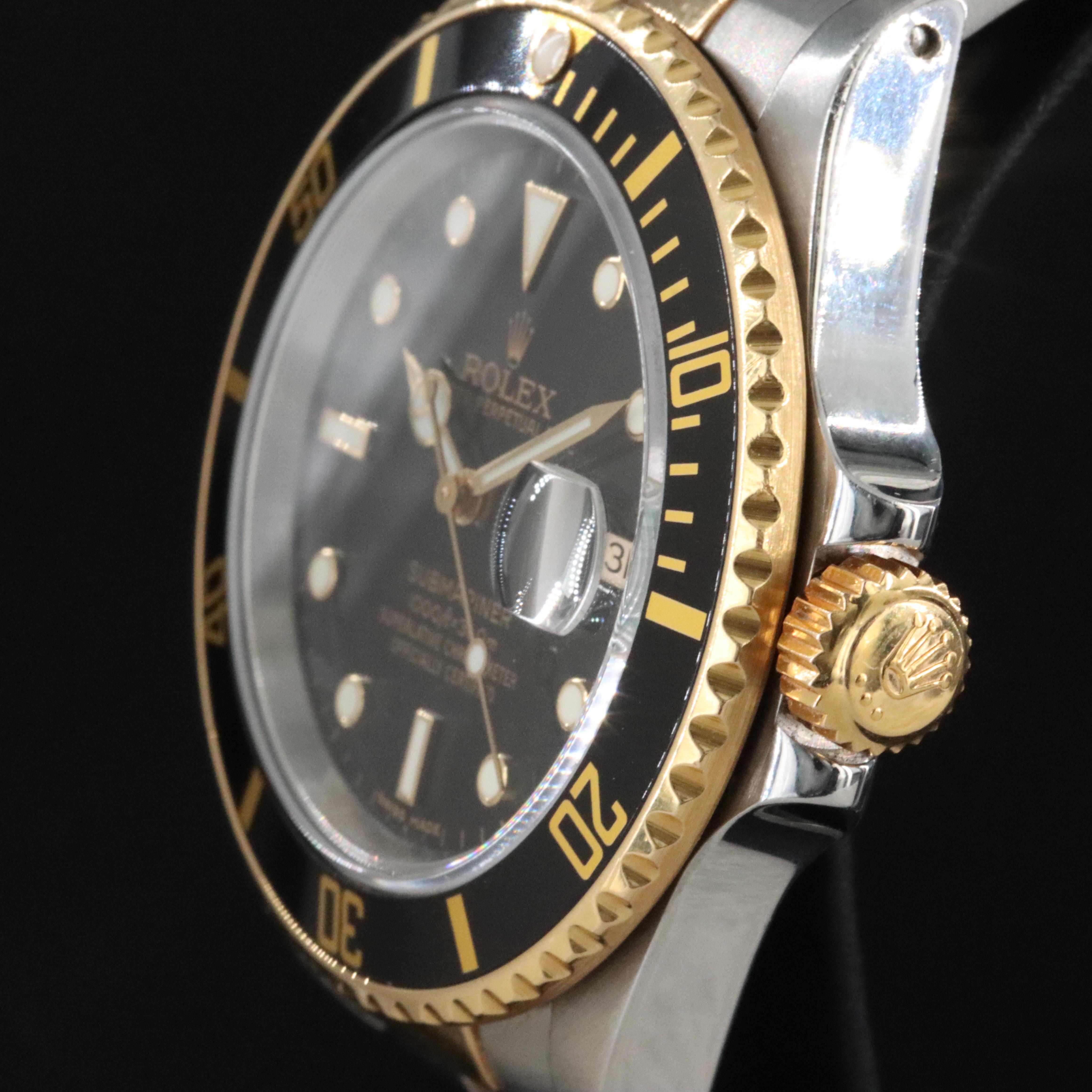 Rolex Submariner Date 16803 18K & Steel Automatic Watch c.1987