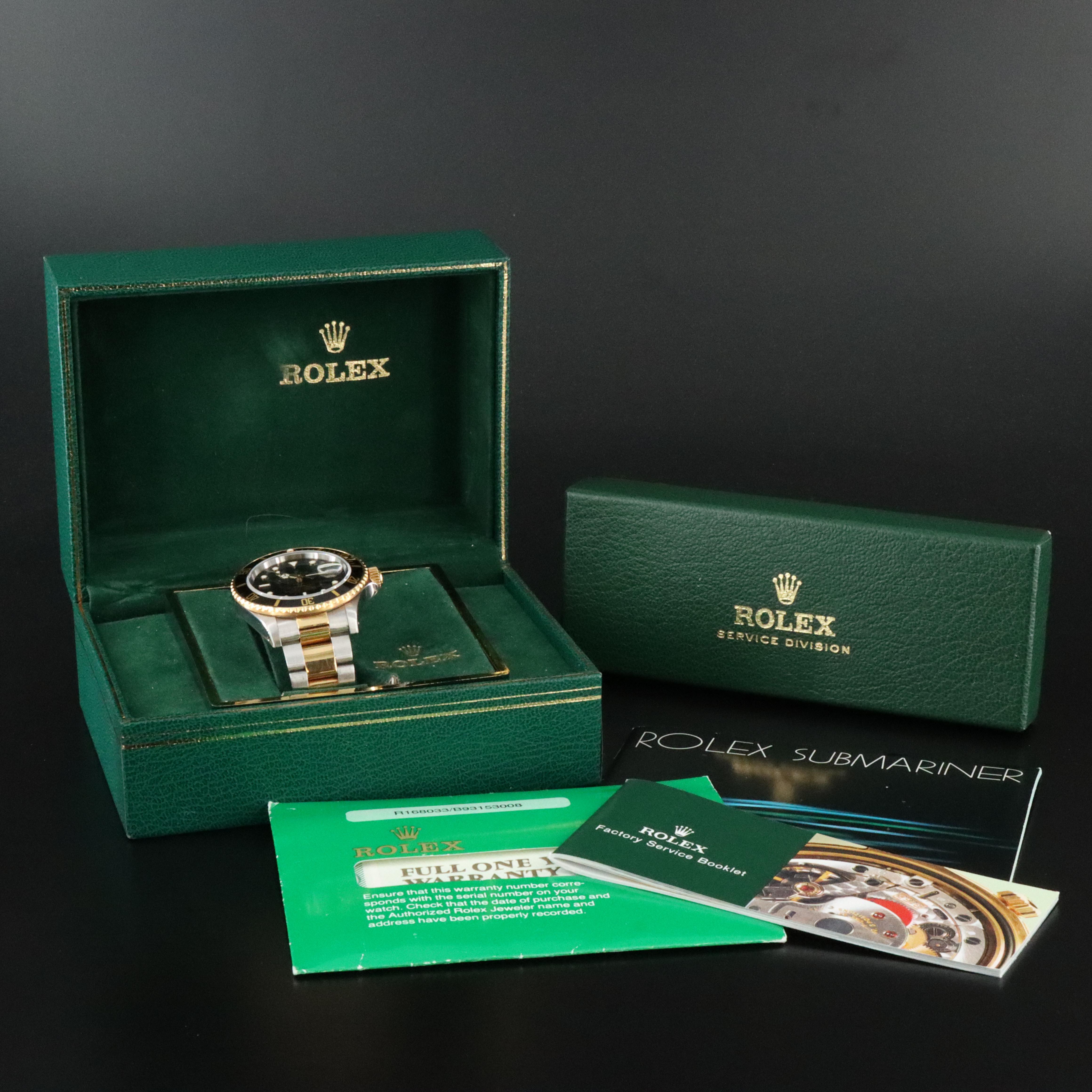 Rolex Submariner Date 16803 18K & Steel Automatic Watch c.1987