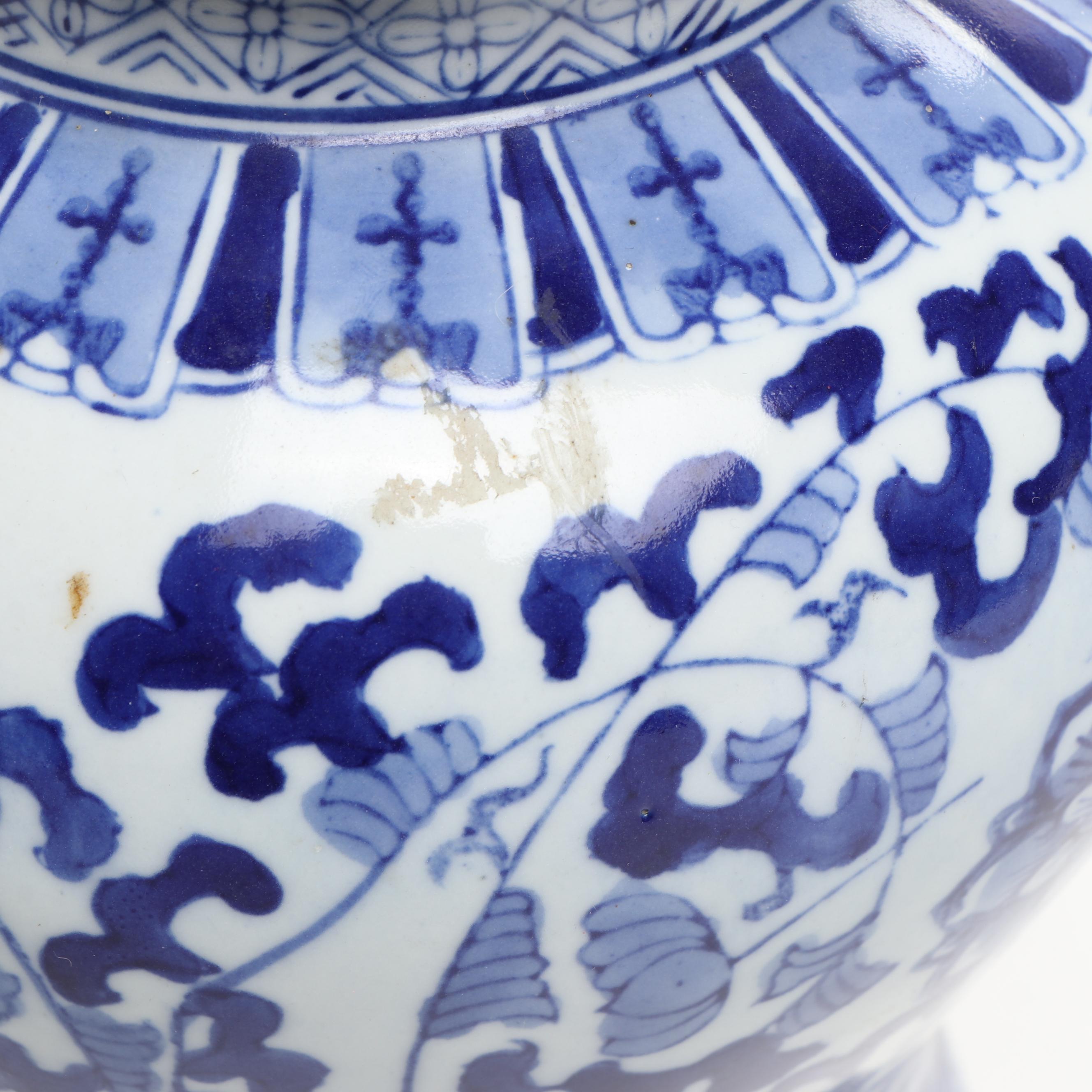 Chinese Blue and White Porcelain Vases with Other Ceramic Blue and White Décor