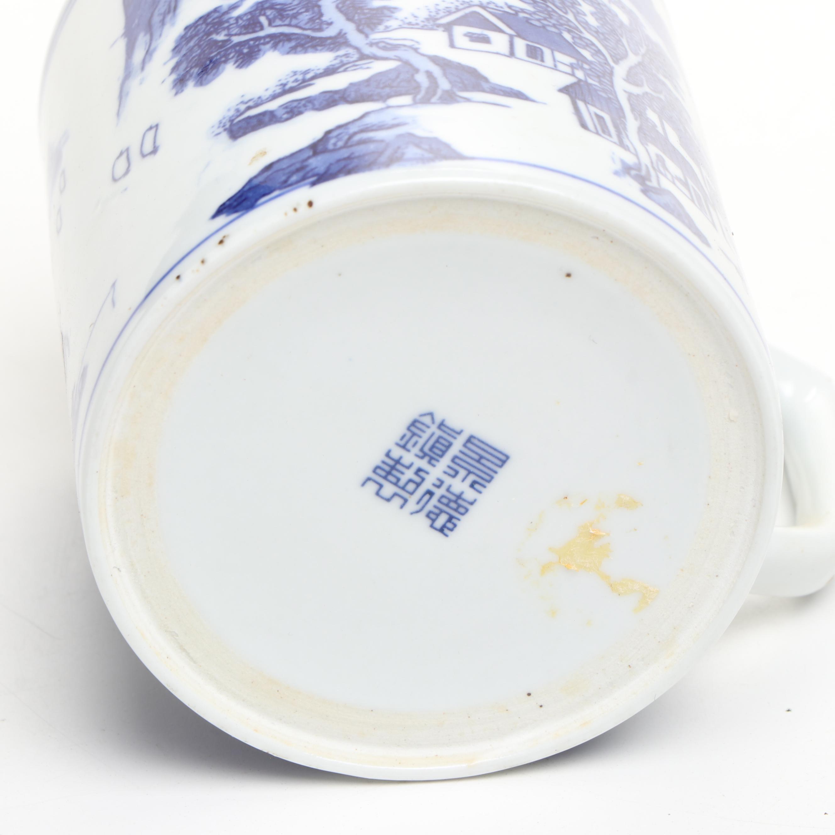 Chinese Blue and White Porcelain Vases with Other Ceramic Blue and White Décor