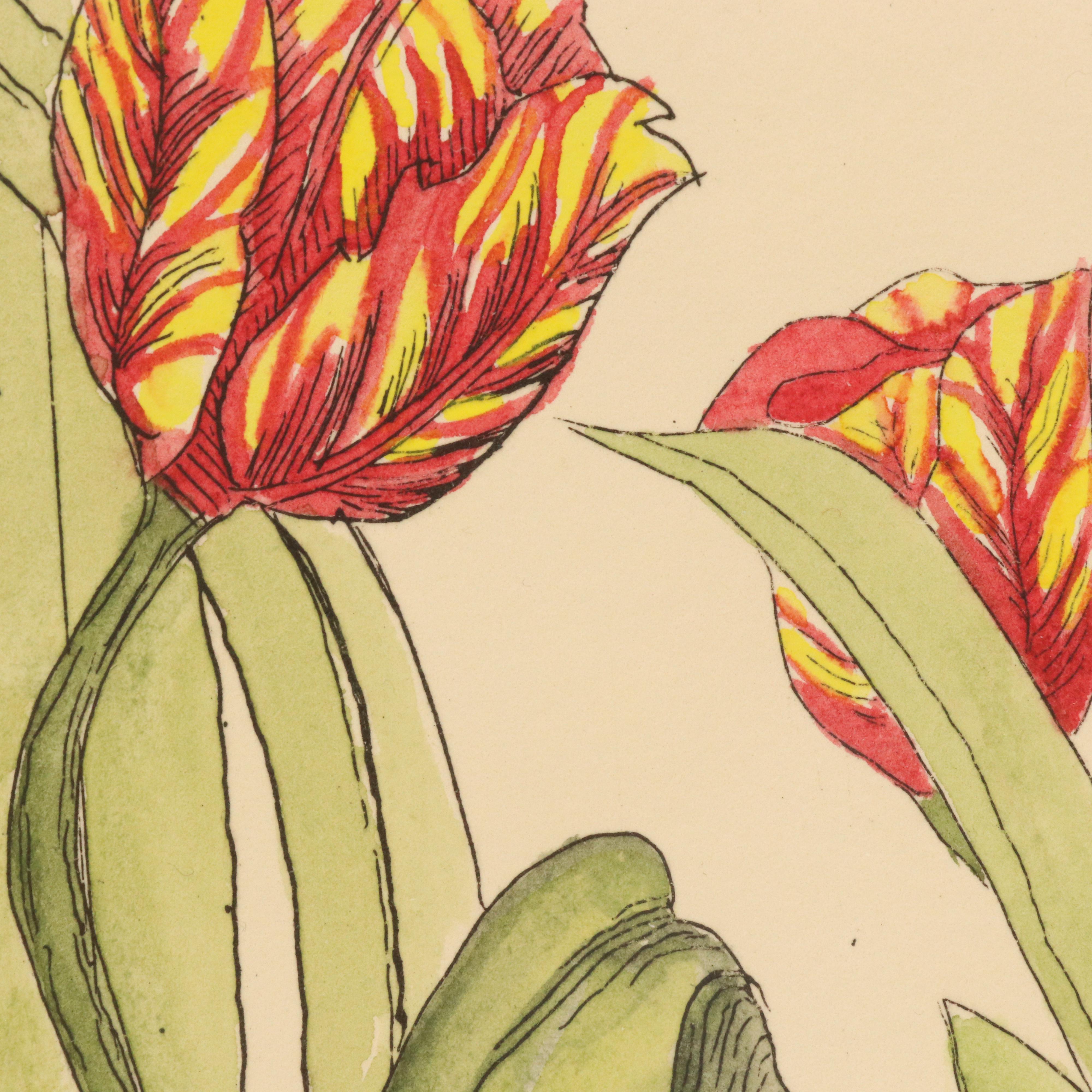 Calista Bockenstette Botanical Hand-Colored Etchings, 2010