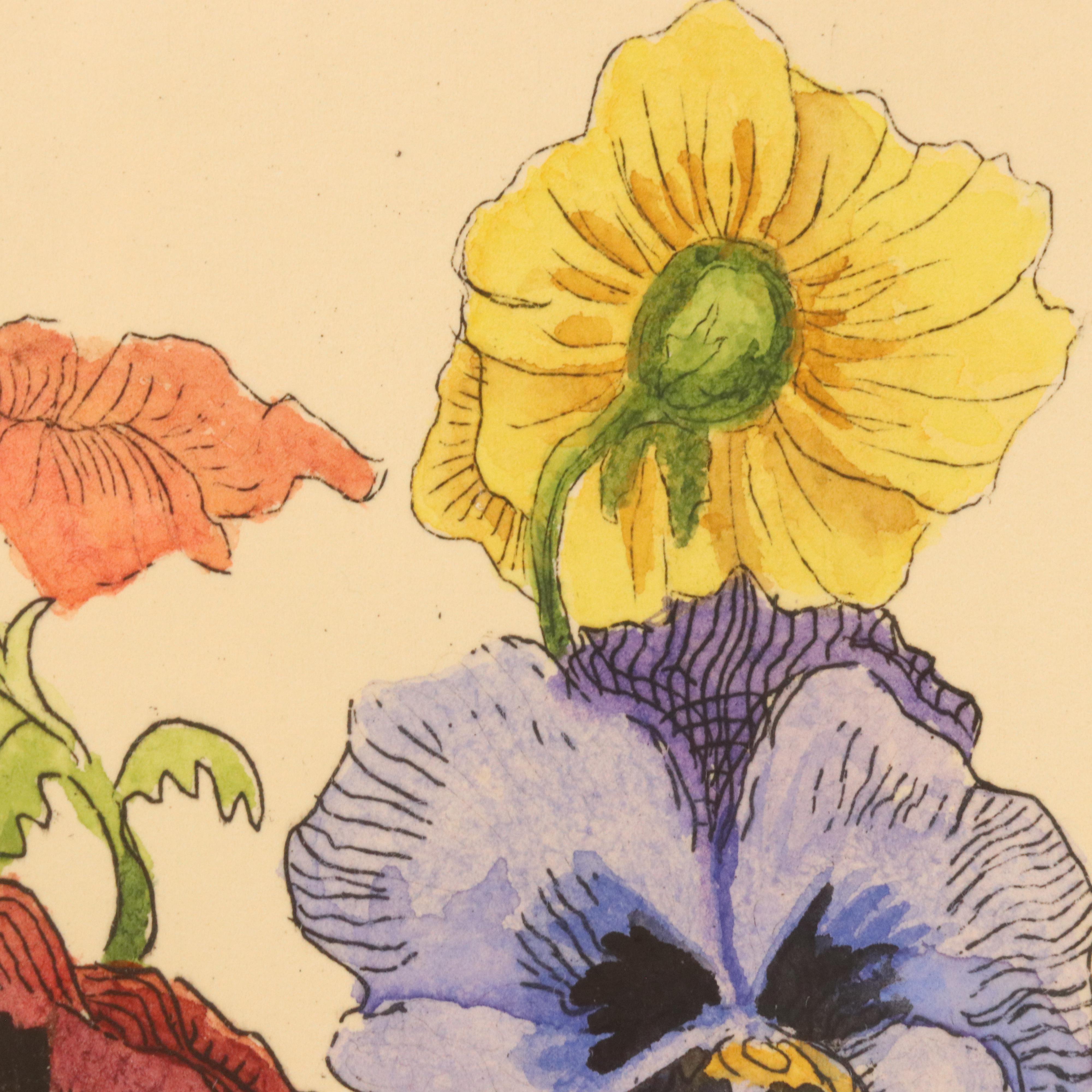 Calista Bockenstette Botanical Hand-Colored Etchings, 2010