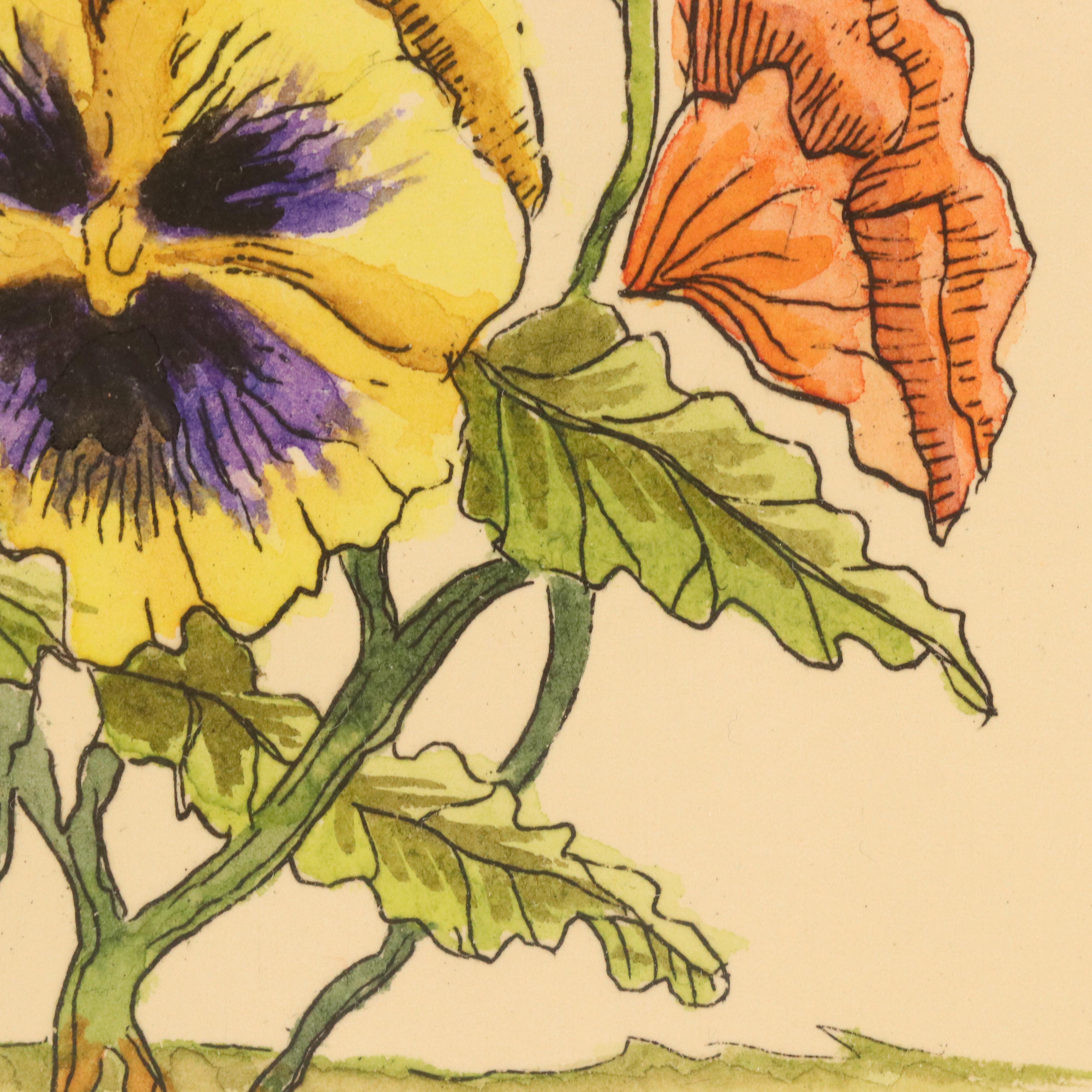 Calista Bockenstette Botanical Hand-Colored Etchings, 2010