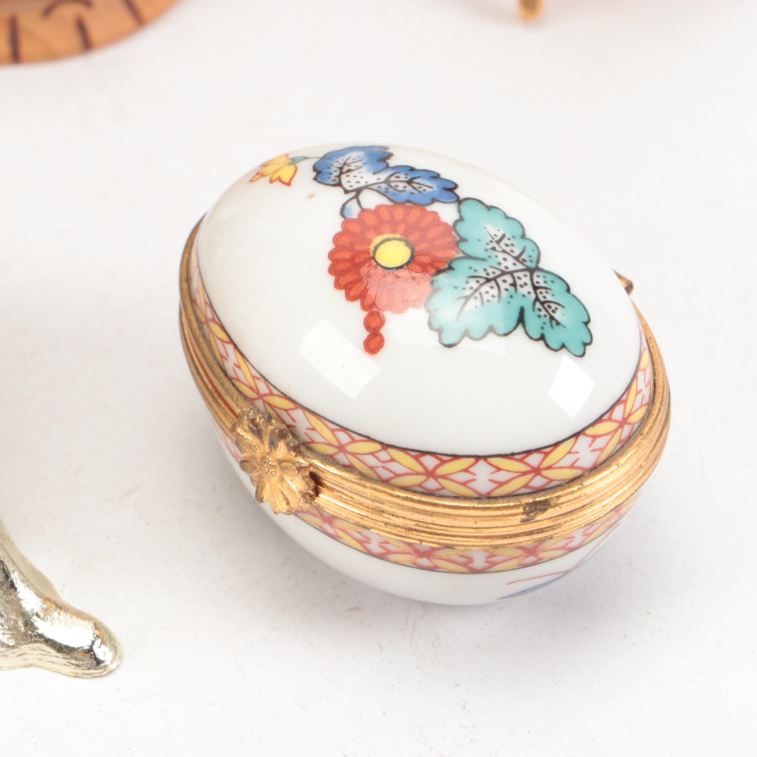 Limoges Porcelain Box with Pysanky and Other Egg-Shaped Décor