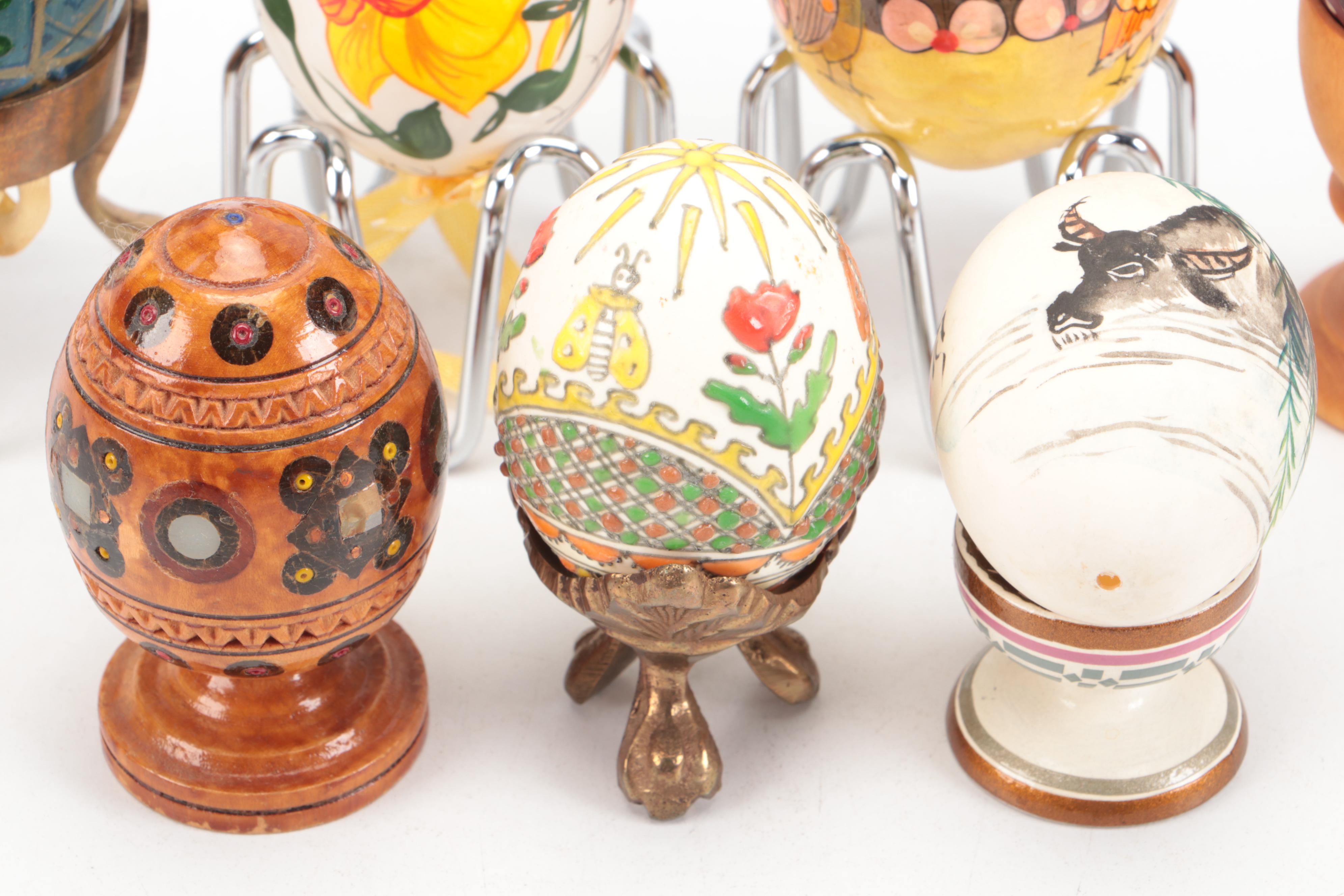 Limoges Porcelain Box with Pysanky and Other Egg-Shaped Décor