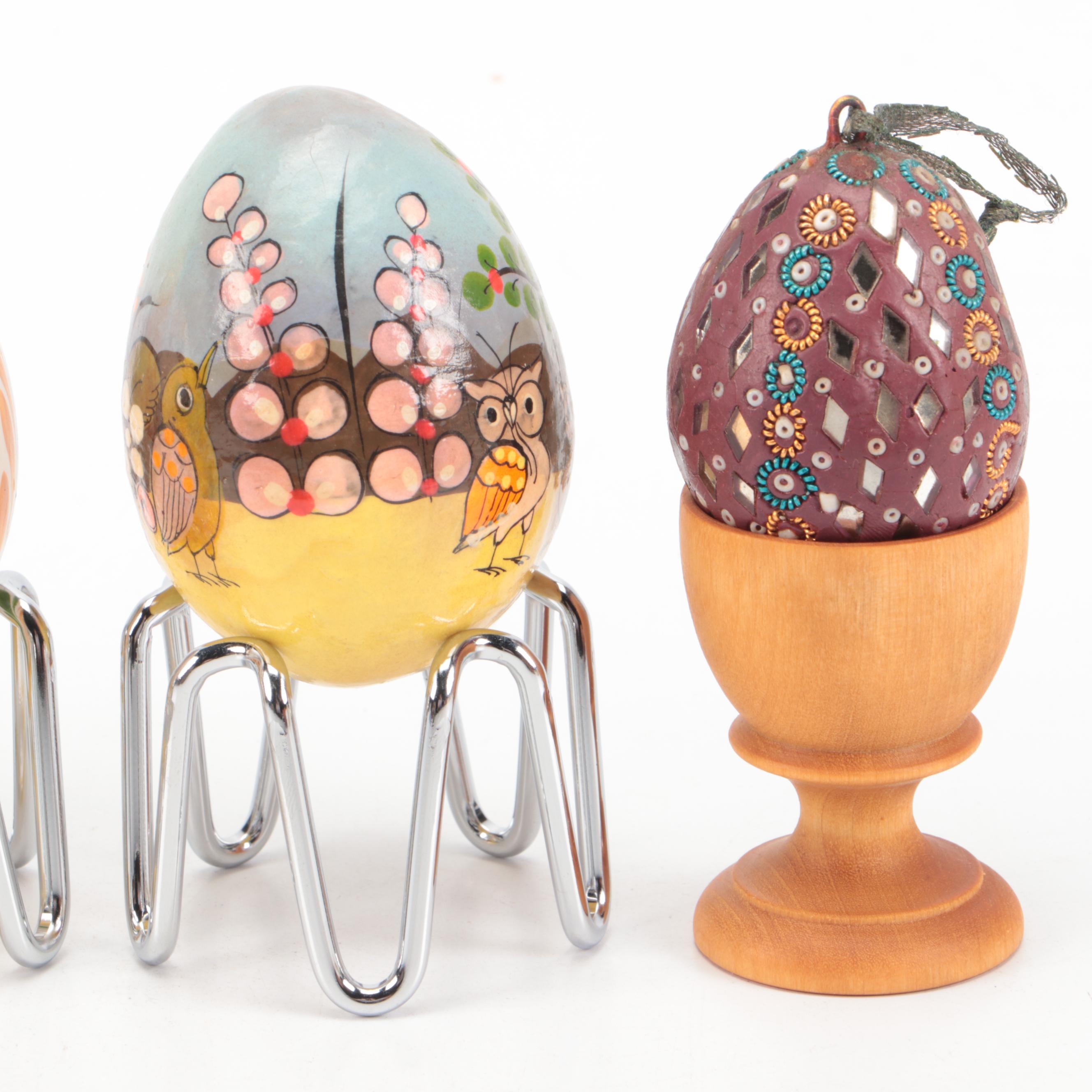 Limoges Porcelain Box with Pysanky and Other Egg-Shaped Décor