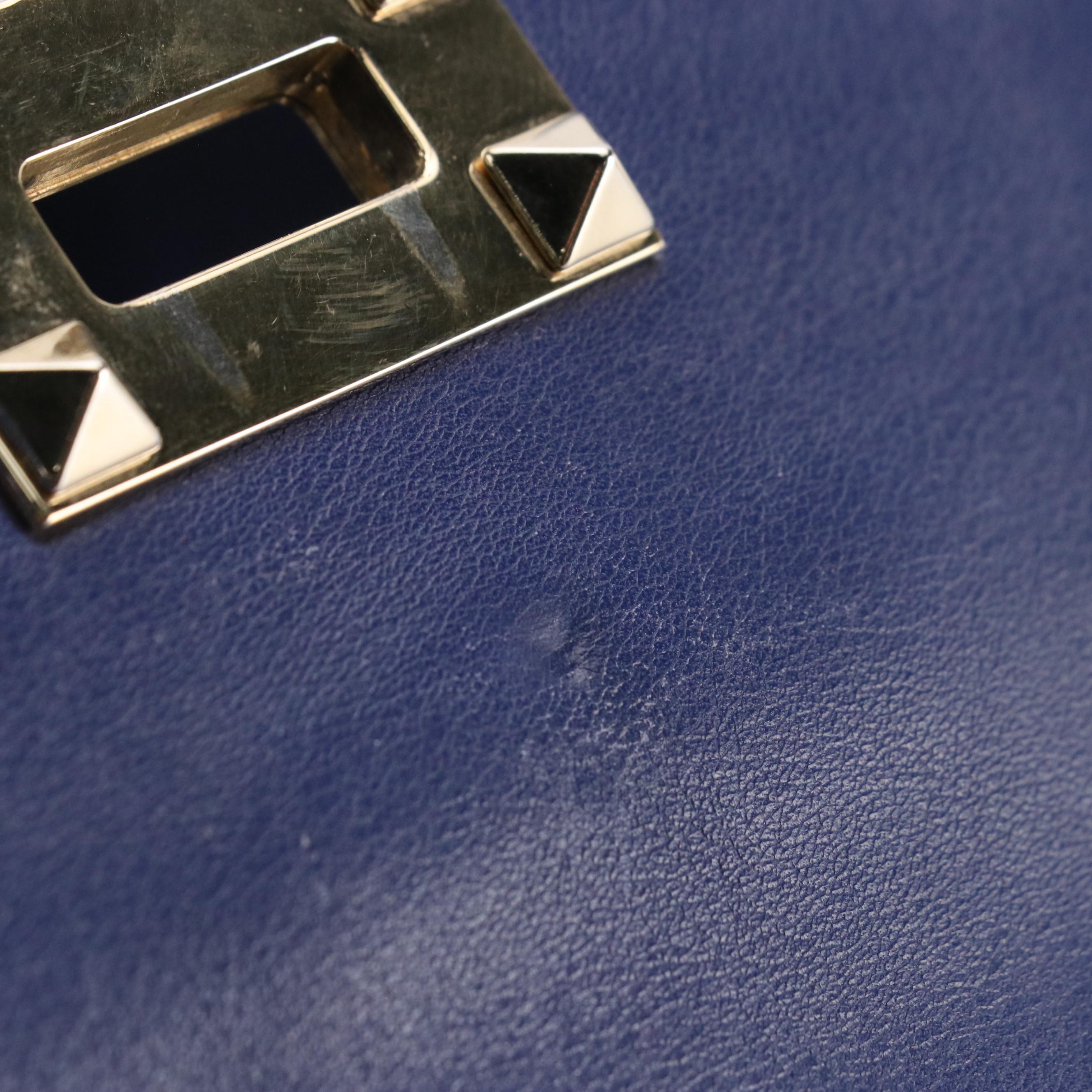 Valentino Garavani Medium Rockstud Two-Way Tote in Royal Blue Calfskin Leather