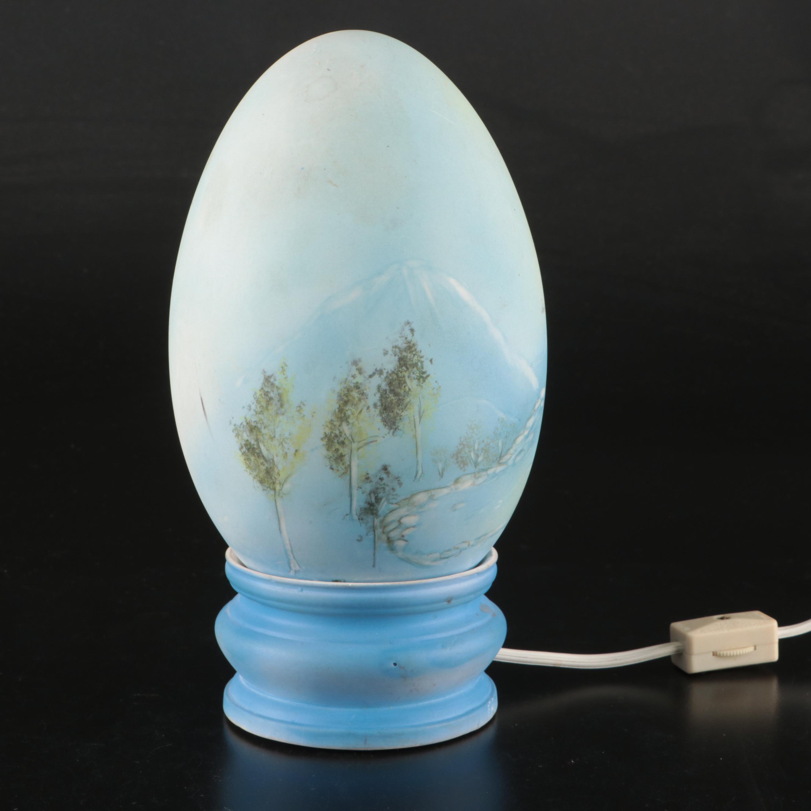 Franklin Mint with Other Egg-Shaped Décor and Hand-Painted Lamp