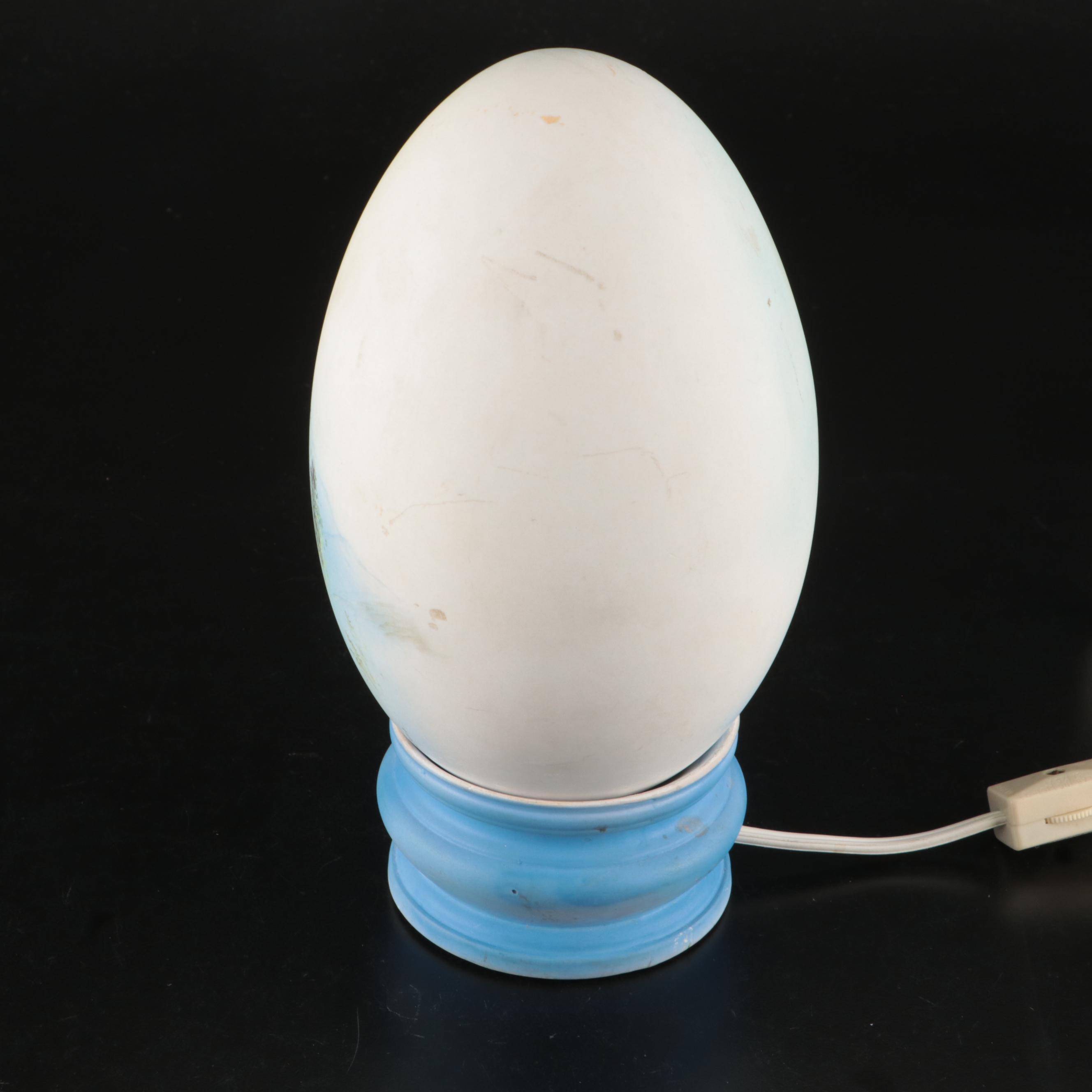 Franklin Mint with Other Egg-Shaped Décor and Hand-Painted Lamp