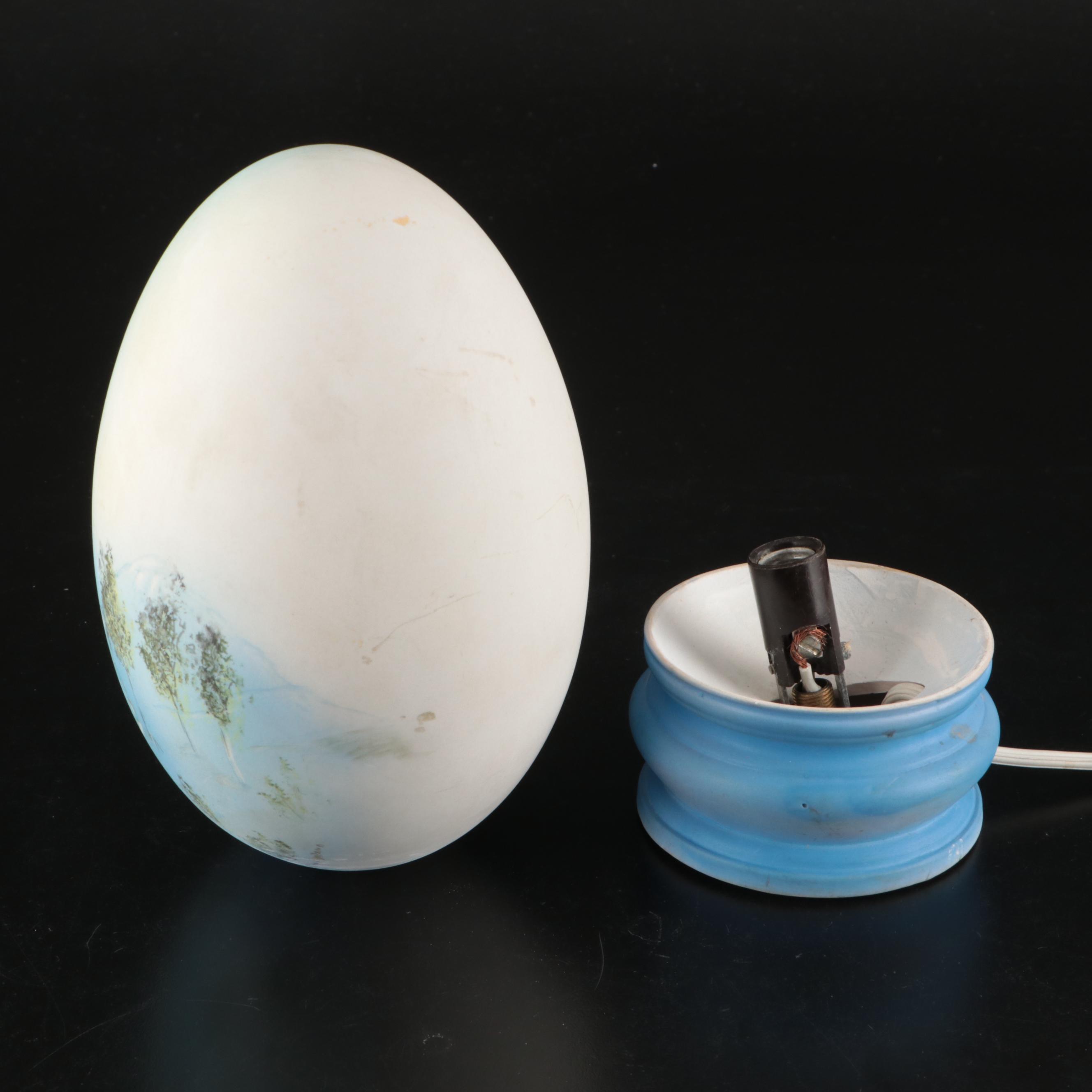 Franklin Mint with Other Egg-Shaped Décor and Hand-Painted Lamp