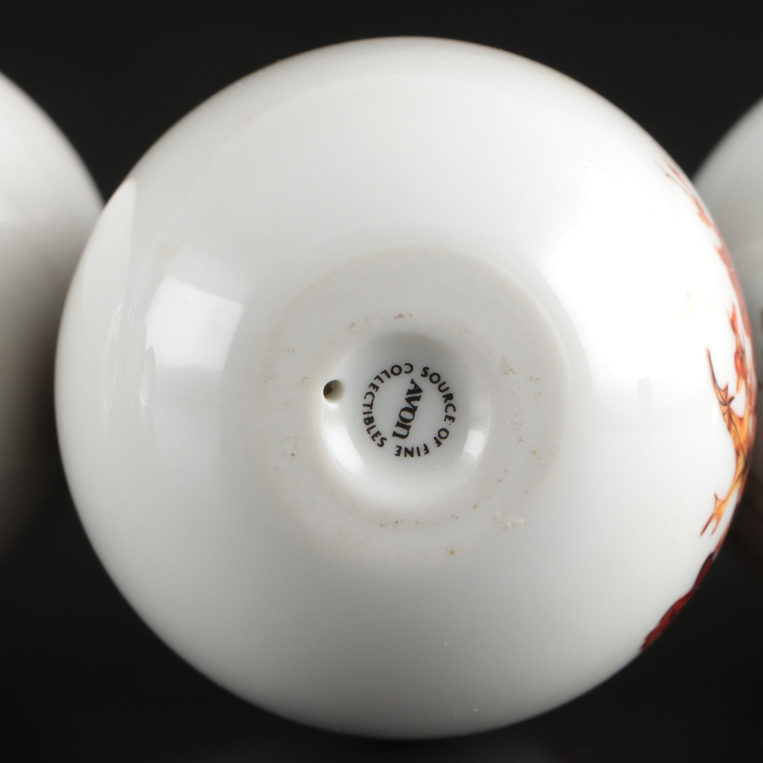 Franklin Mint with Other Egg-Shaped Décor and Hand-Painted Lamp