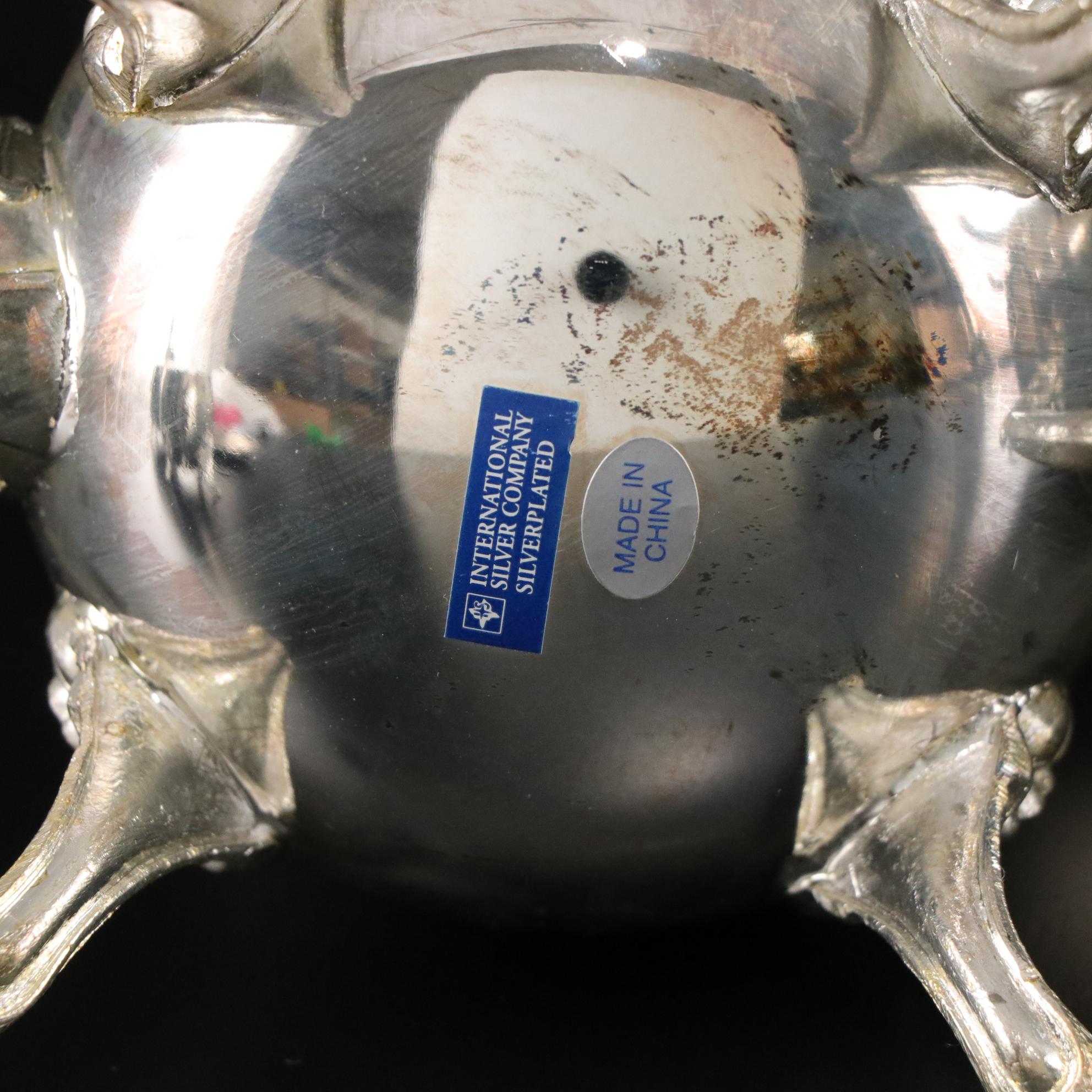 Silver Plate Teapots with Creamer & Sugar Set