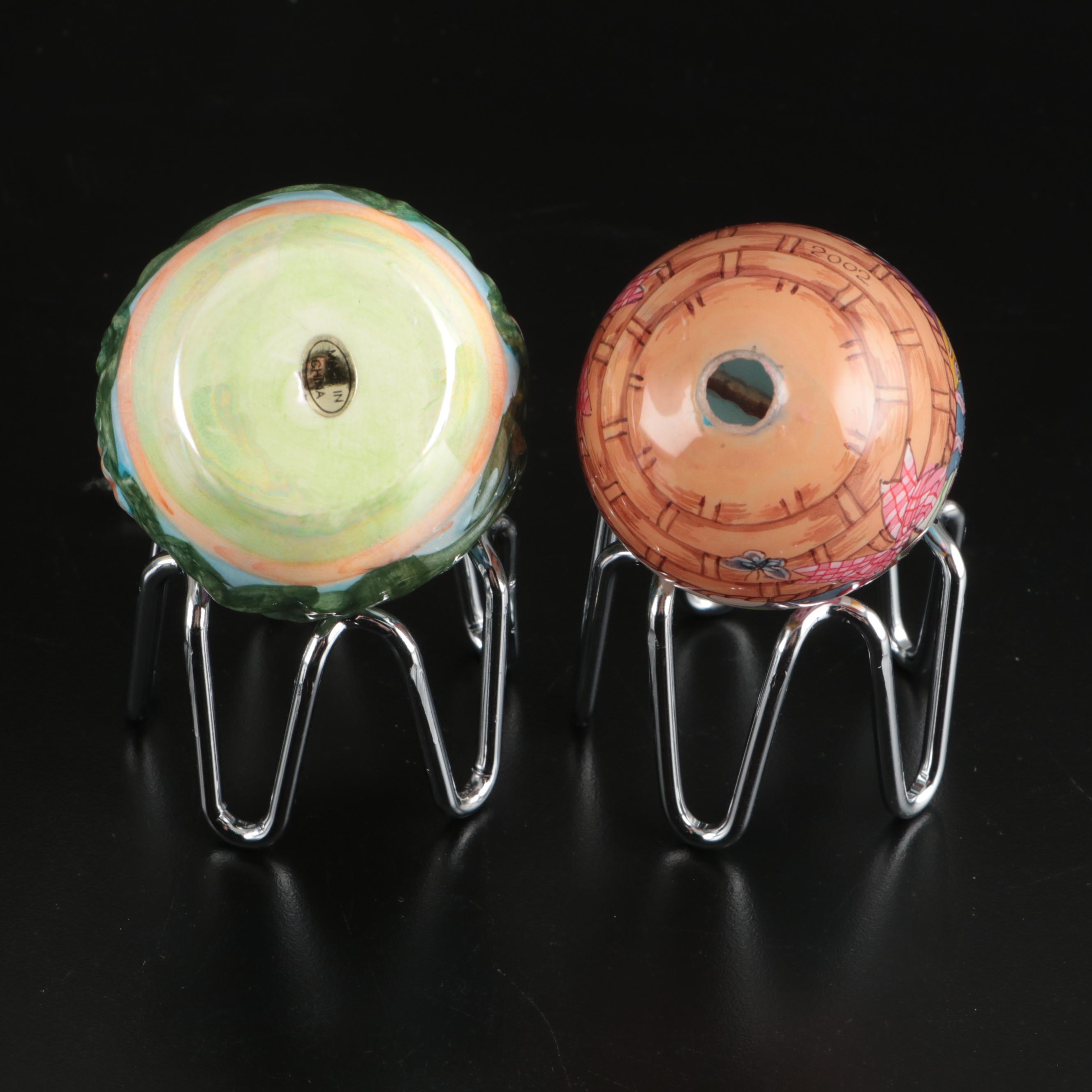 Franklin Mint with Other Egg-Shaped Décor and Hand-Painted Lamp