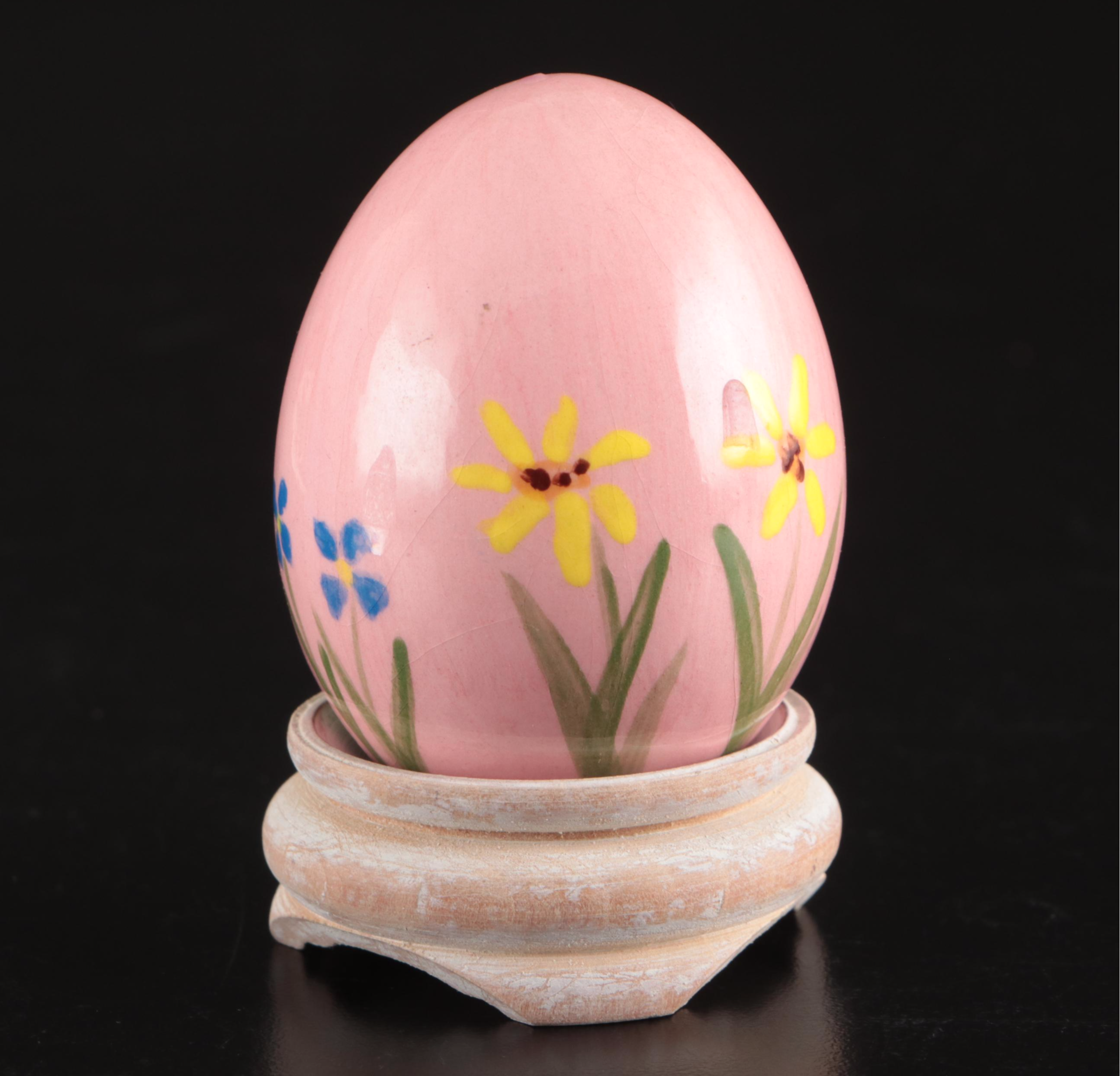 Franklin Mint with Other Egg-Shaped Décor and Hand-Painted Lamp