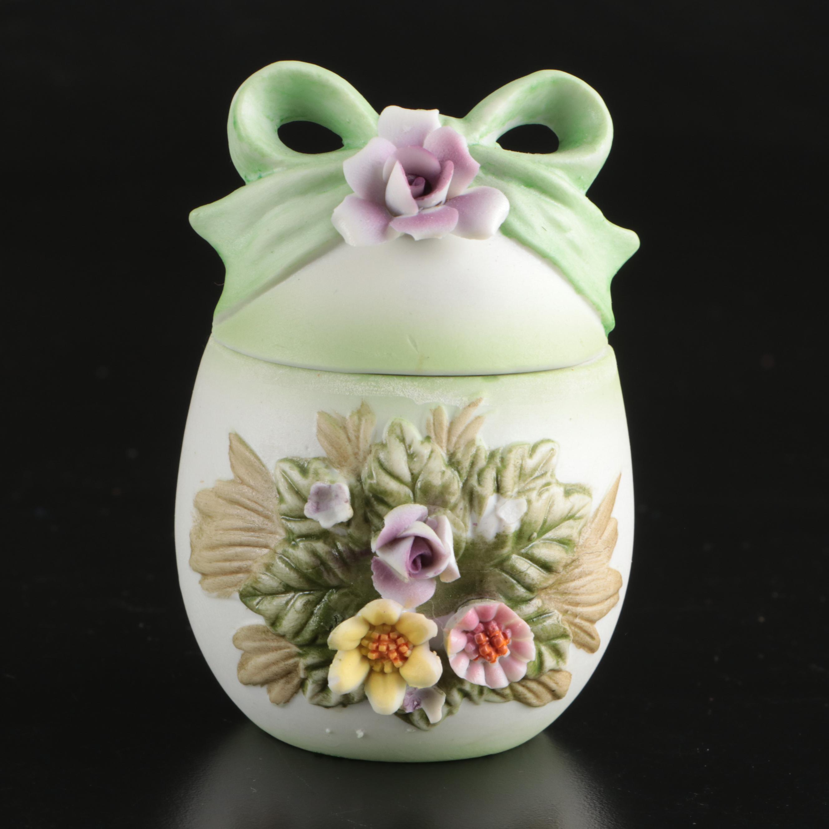 Franklin Mint with Other Egg-Shaped Décor and Hand-Painted Lamp