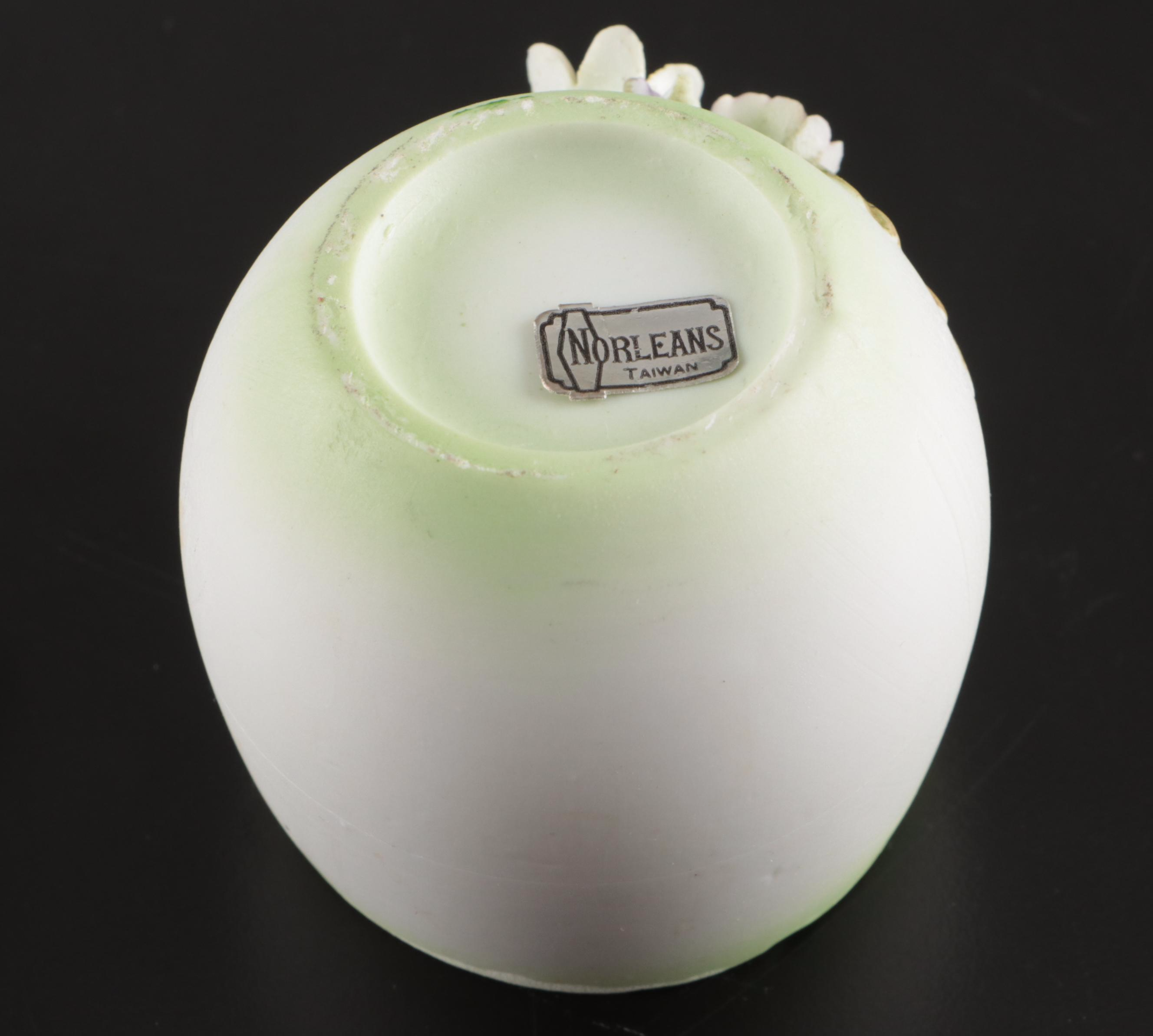 Franklin Mint with Other Egg-Shaped Décor and Hand-Painted Lamp