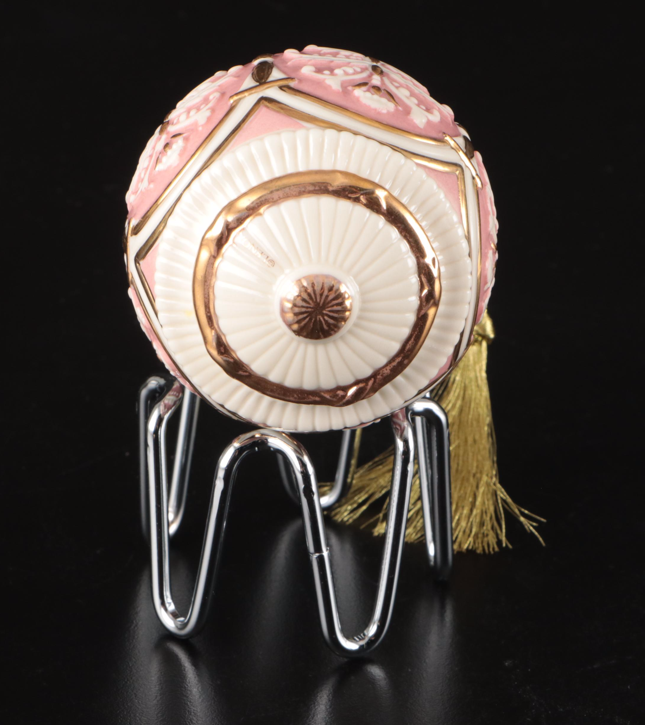 Franklin Mint with Other Egg-Shaped Décor and Hand-Painted Lamp