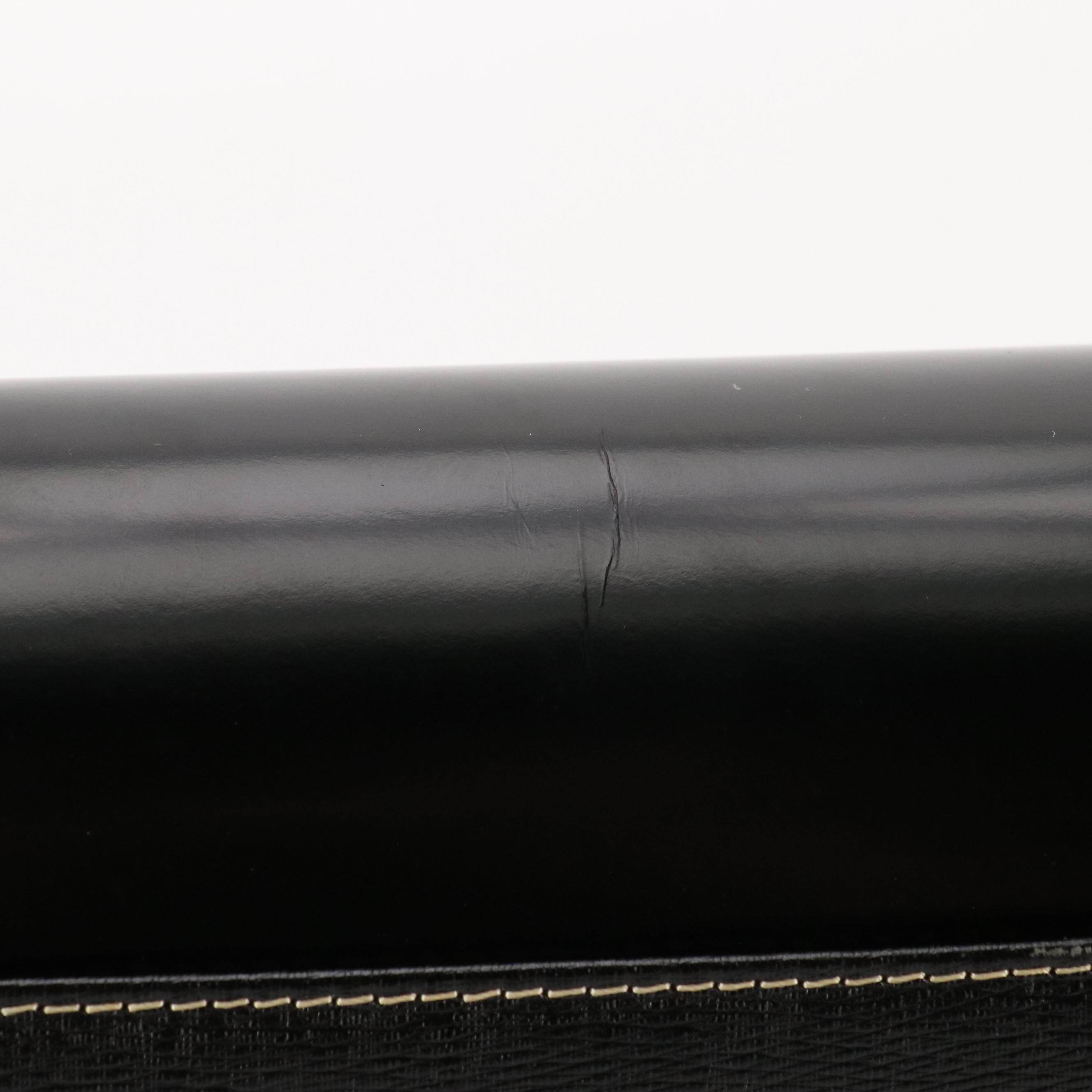 Burberrys Textured and Glazed Black Leather Shoulder Bag with Box