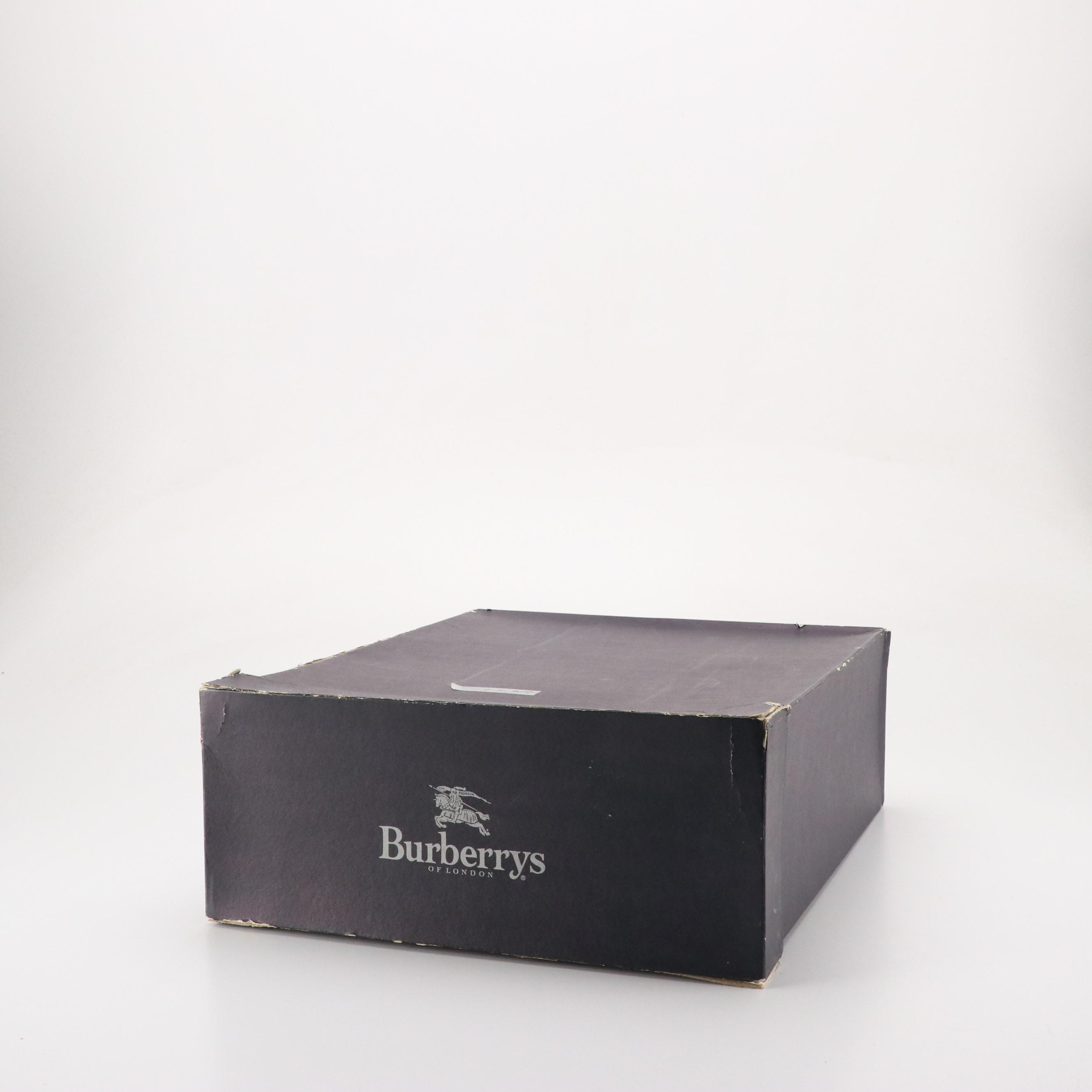 Burberrys Textured and Glazed Black Leather Shoulder Bag with Box