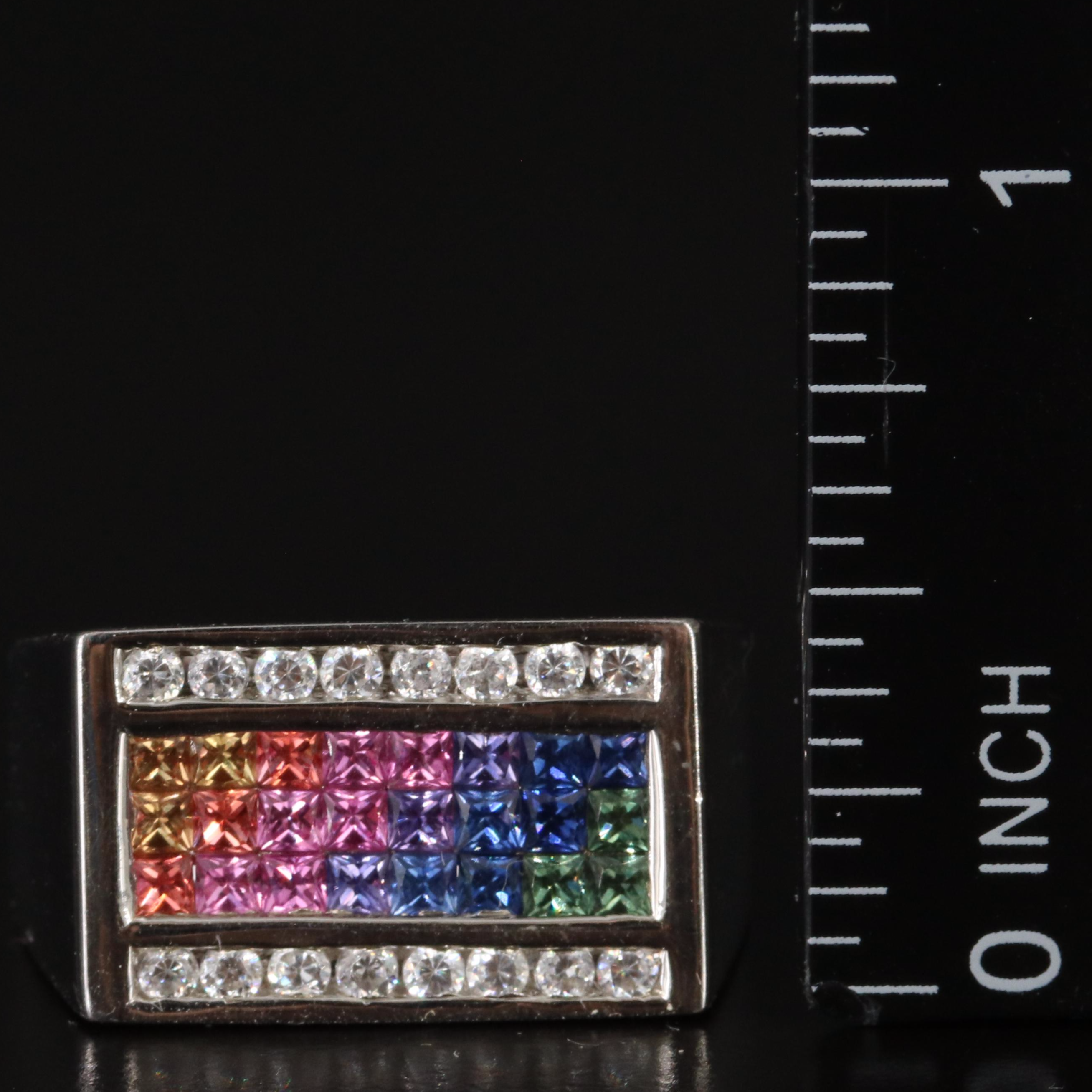 Sterling Sapphire and CZ Ring